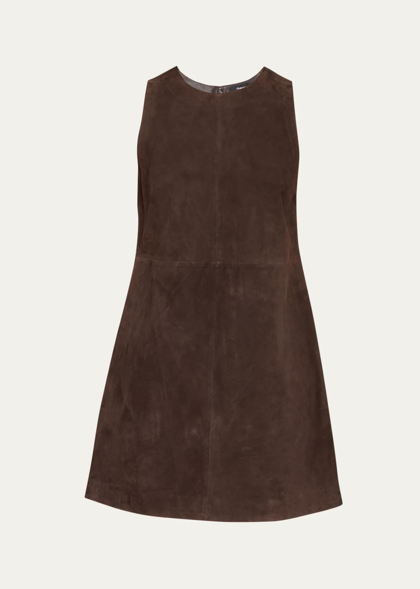 Theory Suede Sleeveless Mini A-Line Dress
