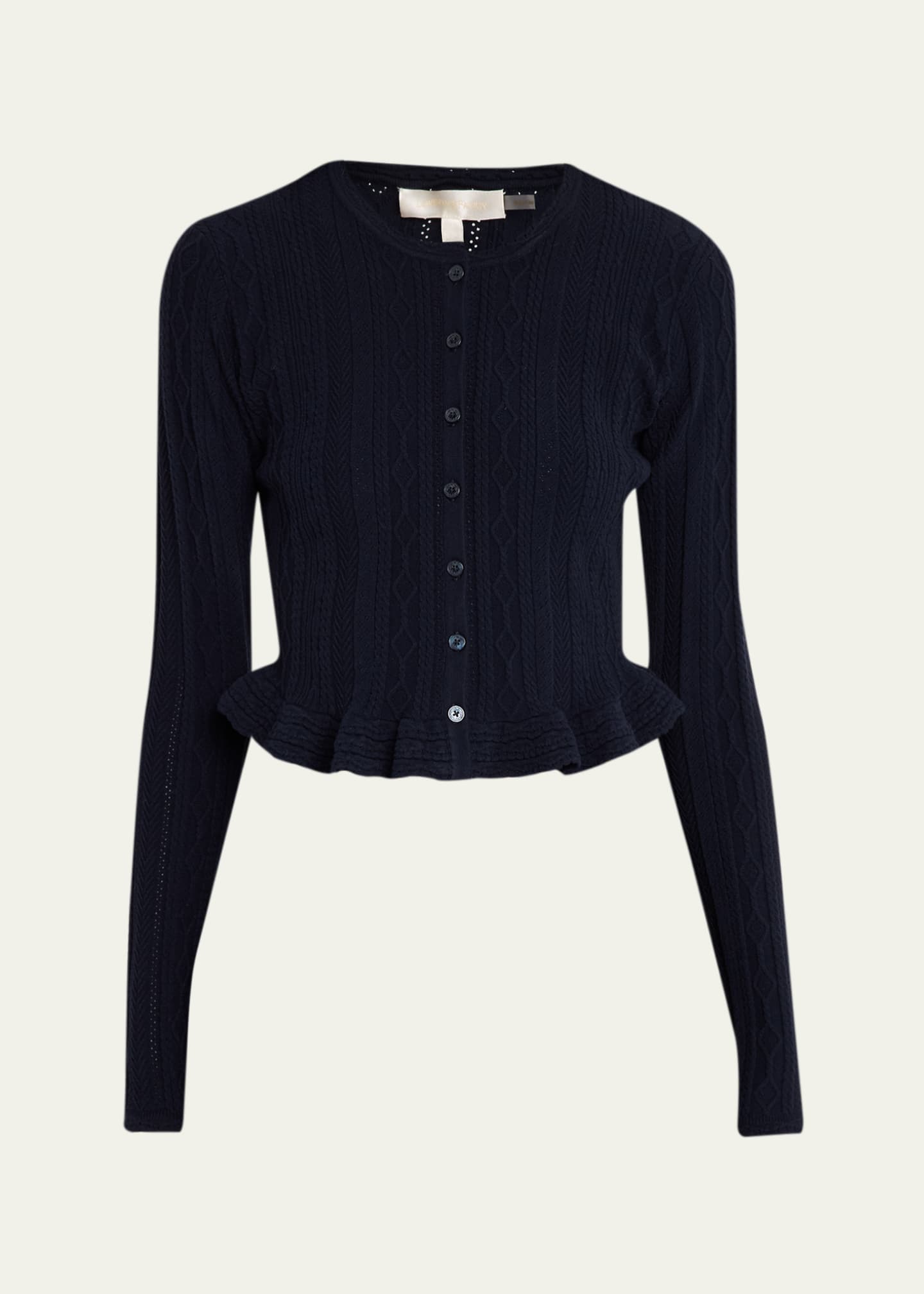 LoveShackFancy Orly Cropped Peplum Cardigan - Bergdorf Goodman