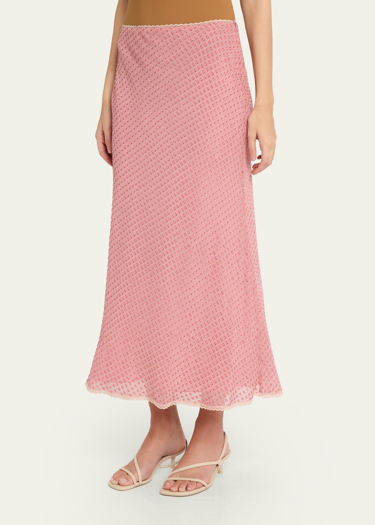 LoveShackFancy Mariem Fil Coupé Lace-Trim Maxi Skirt - Bergdorf Goodman