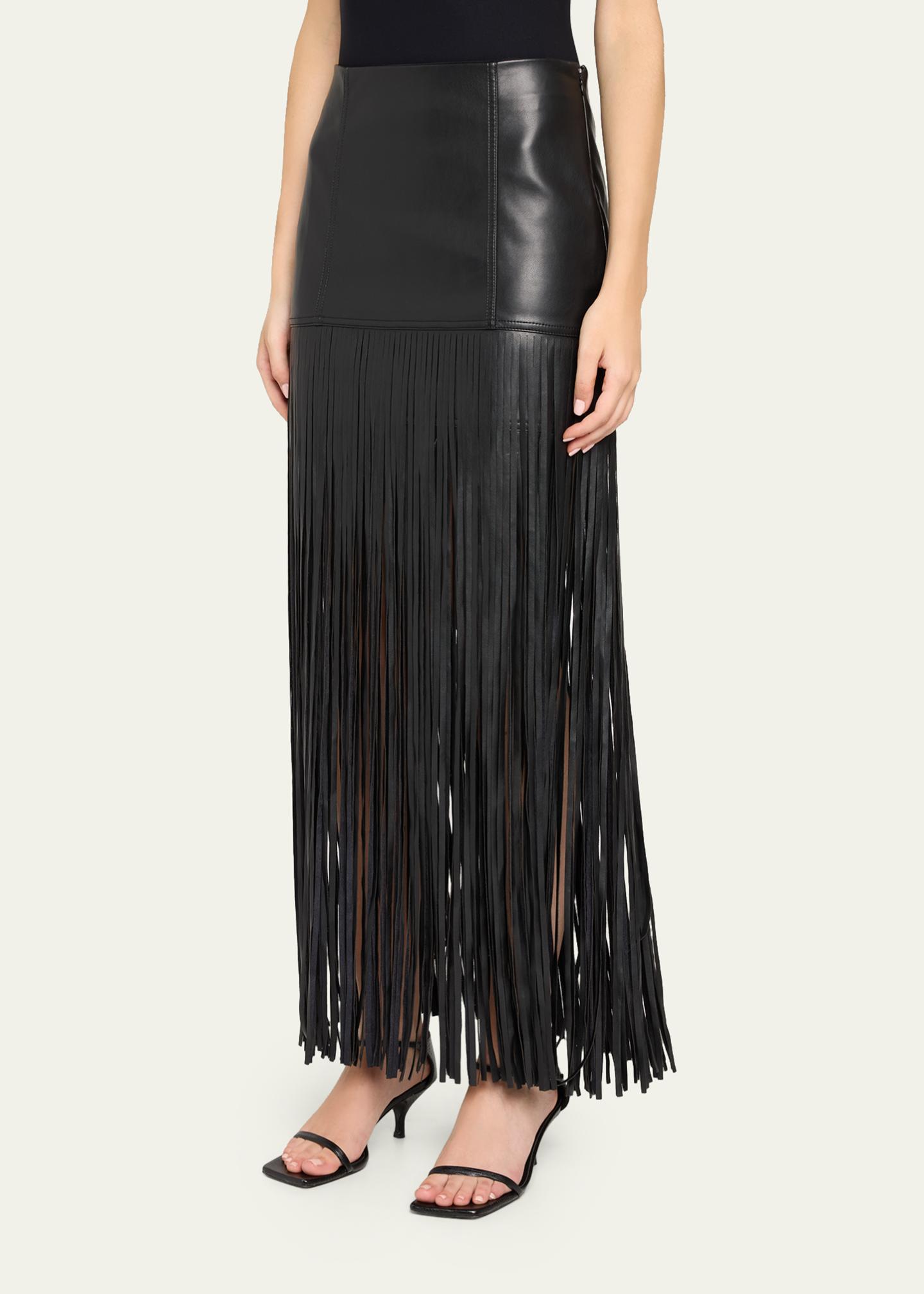 toccin leather dress Soren Fringed Faux Mini Skirt Womens dresses
