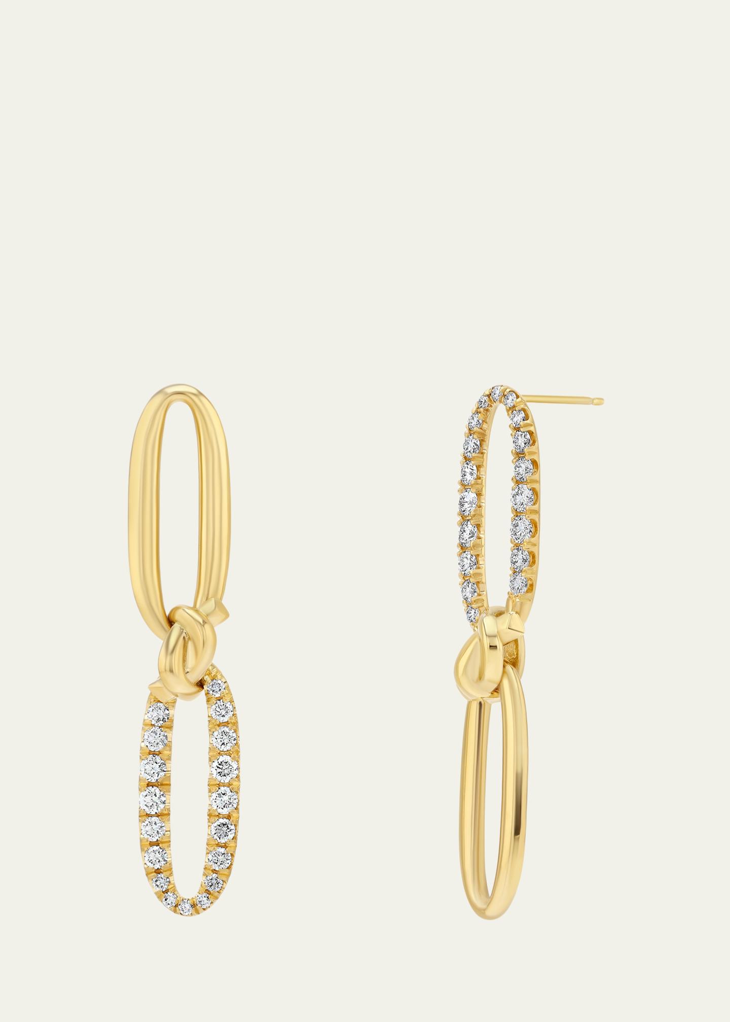 Lizzie Mandler Fine Jewelry Love Knot 18K Yellow Gold Diamond Flip Pave ...