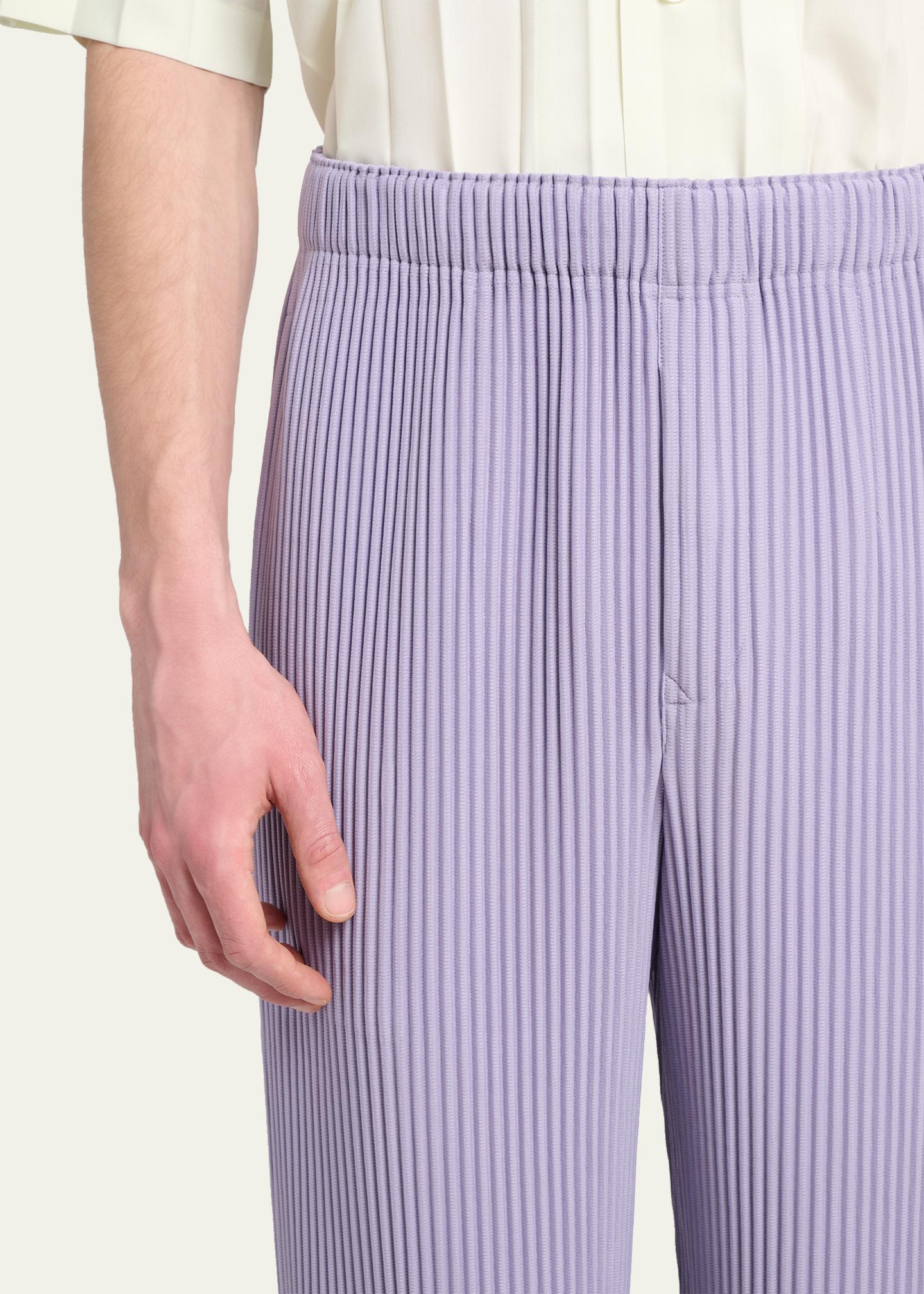 Homme Plissé Issey Miyake Men's Pleated Straight Leg Pull-On Pants