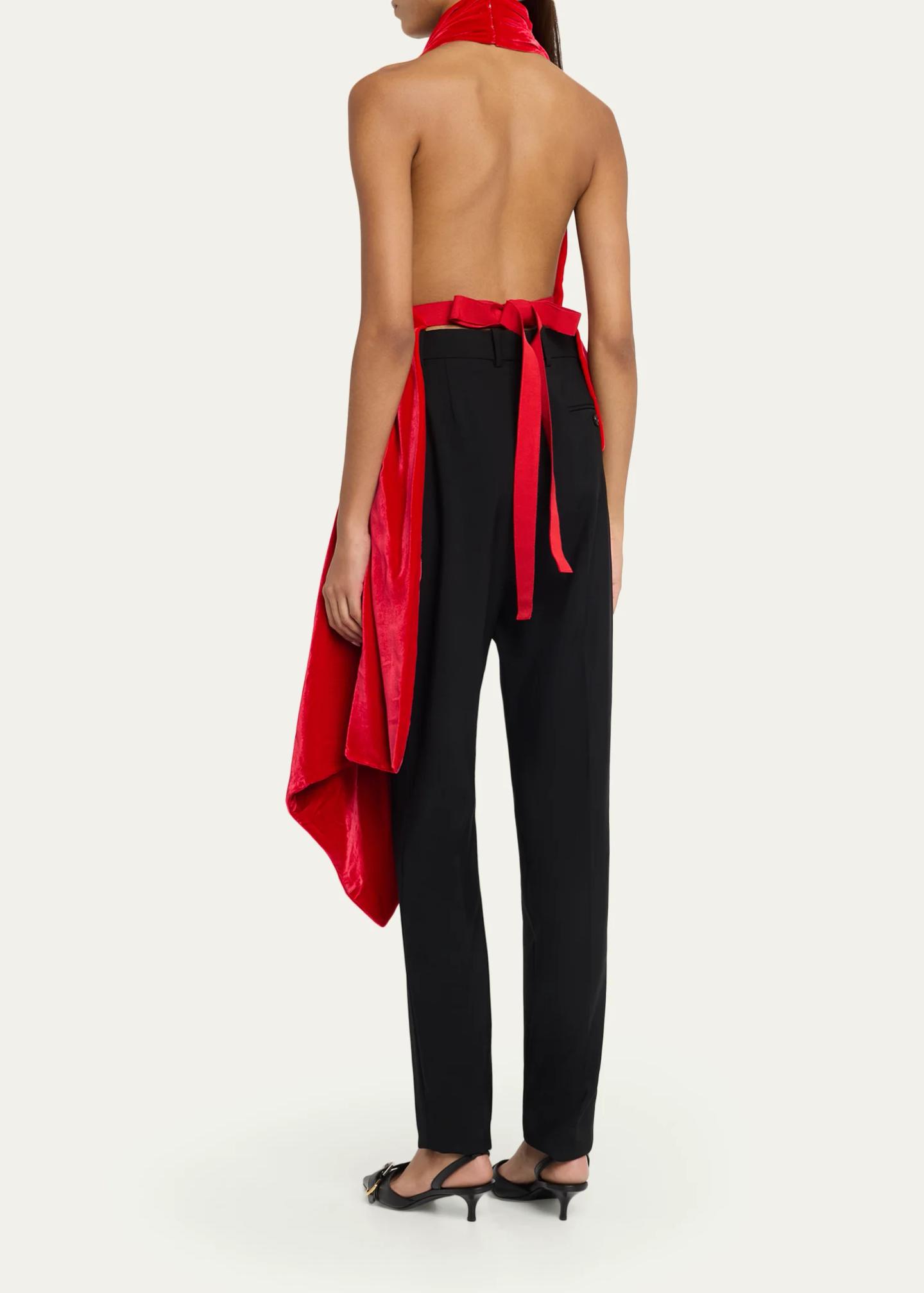 Givenchy Draped Velvet Halter Backless Top - Bergdorf Goodman