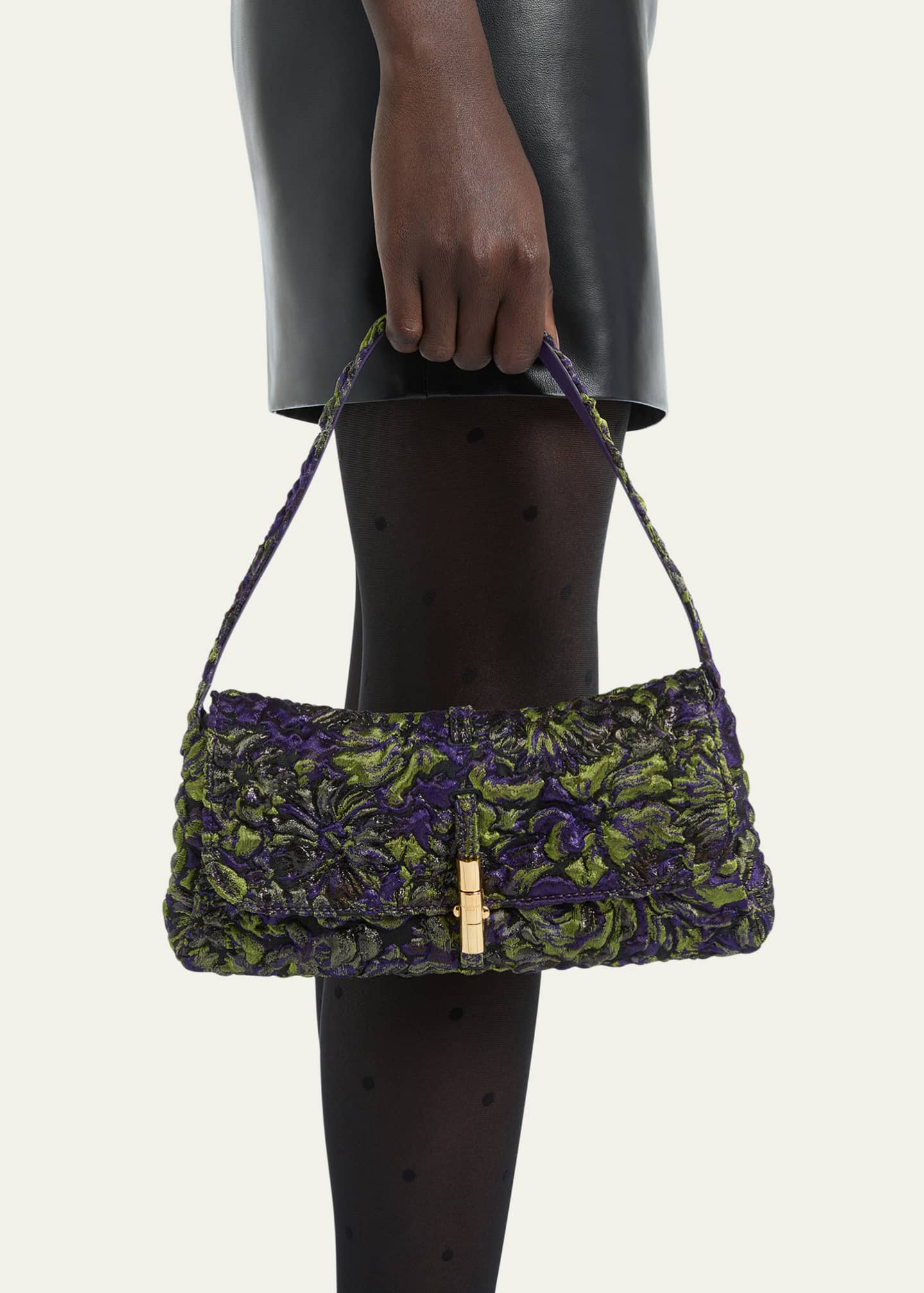 Balmain Metropolis Floral Jacquard Shoulder Bag - Bergdorf Goodman