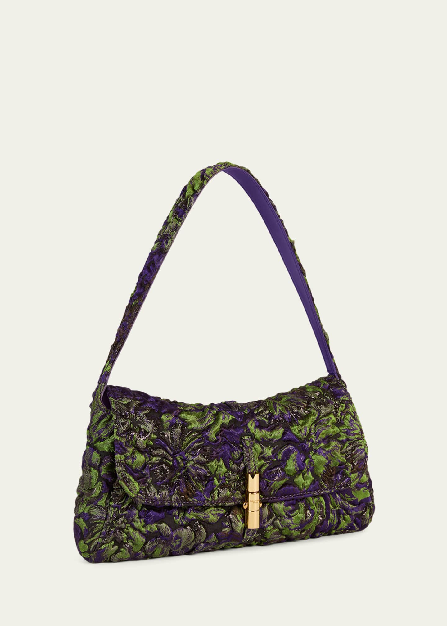 Balmain Metropolis Floral Jacquard Shoulder Bag - Bergdorf Goodman