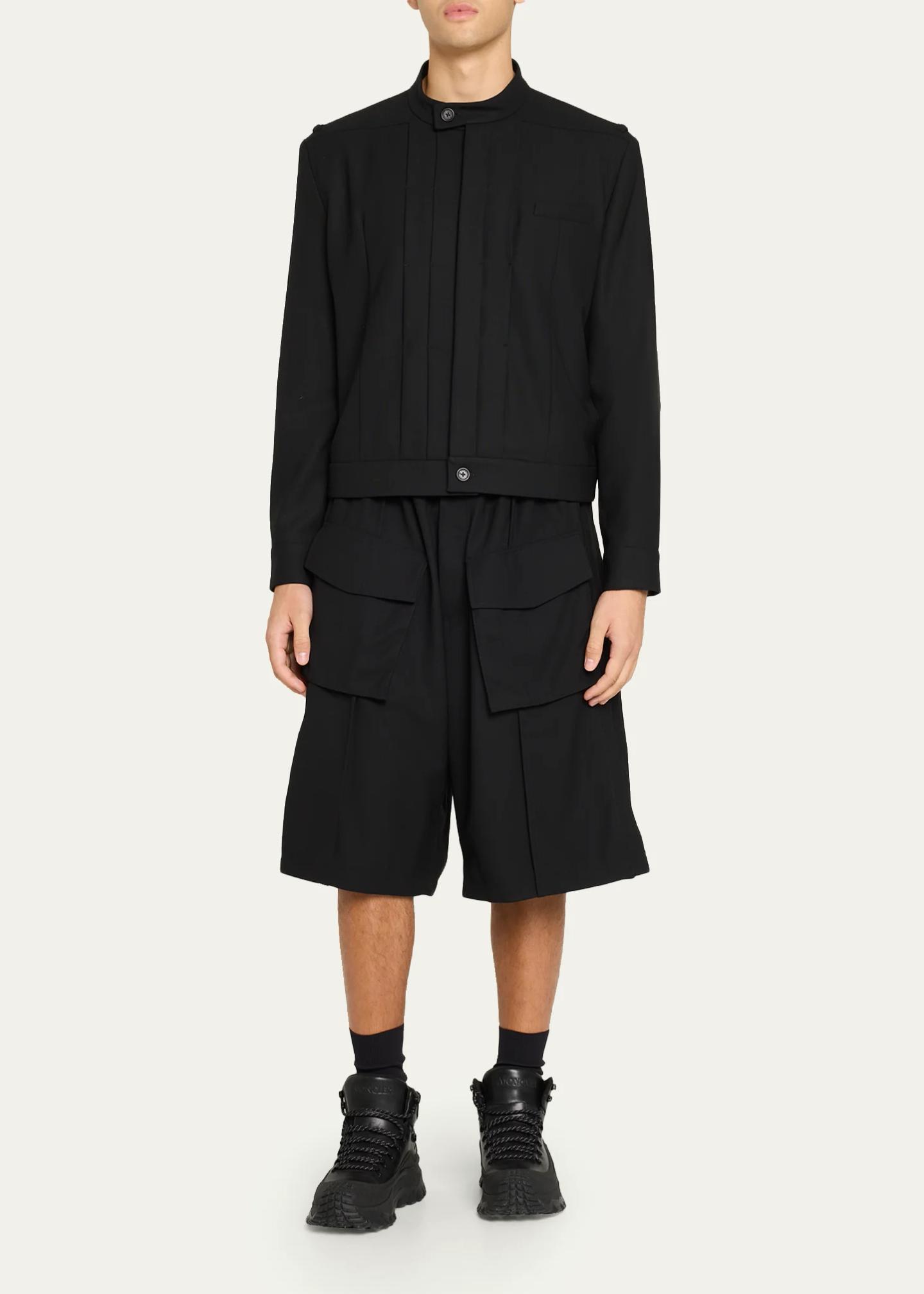 PUBLIC SCHOOL NEW YORK Men's Franklin Band-Collar Pleated Jacket ...
