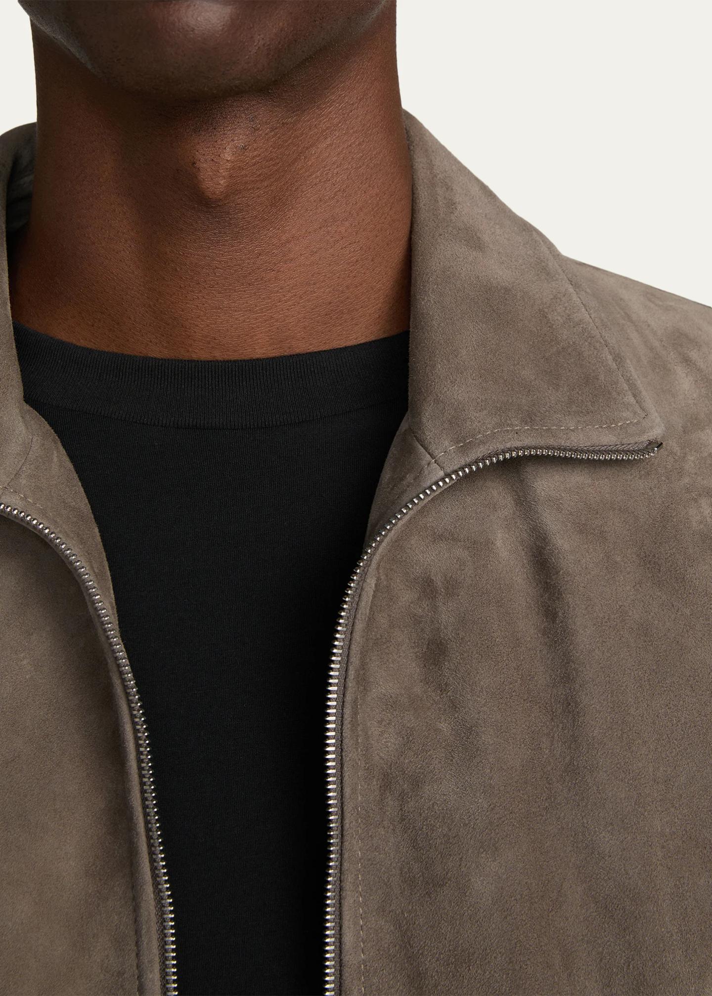 FRAME Men's Suede Full-Zip Bomber Jacket - Bergdorf Goodman