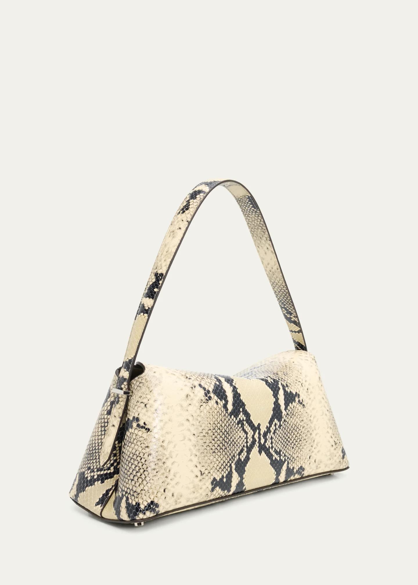 Toteme T-Lock Python-Embossed Leather Shoulder Bag - Bergdorf Goodman