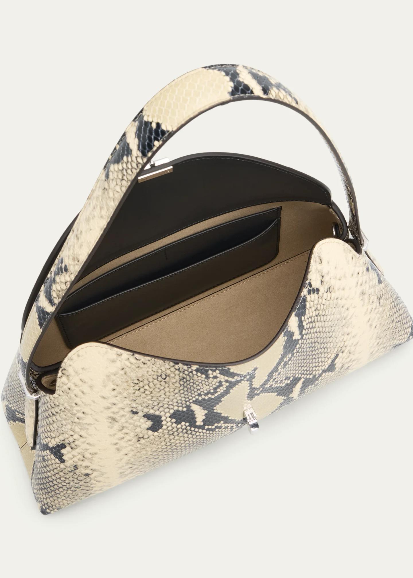Toteme T-Lock Python-Embossed Leather Shoulder Bag - Bergdorf Goodman