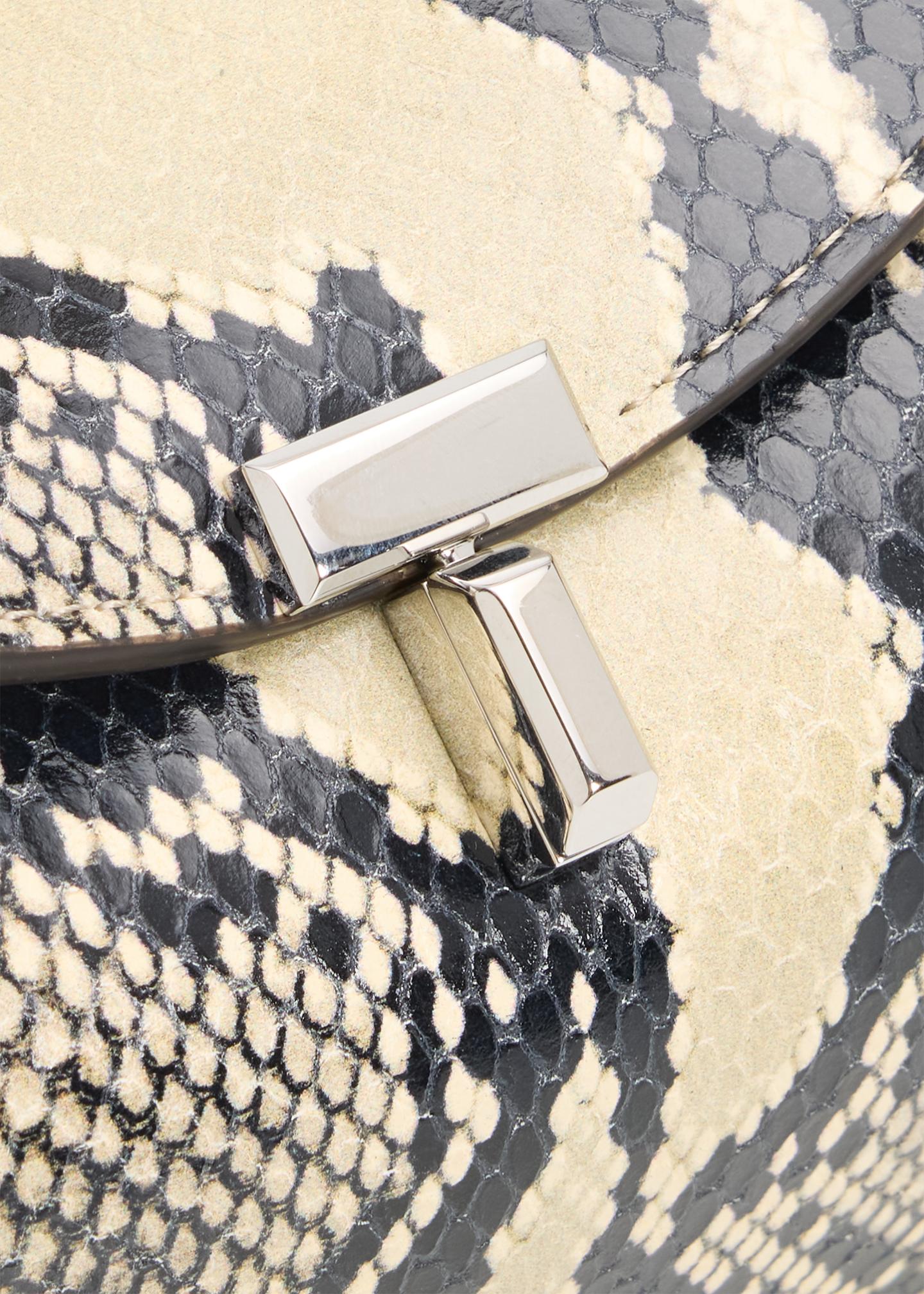 Toteme T-Lock Python-Embossed Leather Shoulder Bag - Bergdorf Goodman