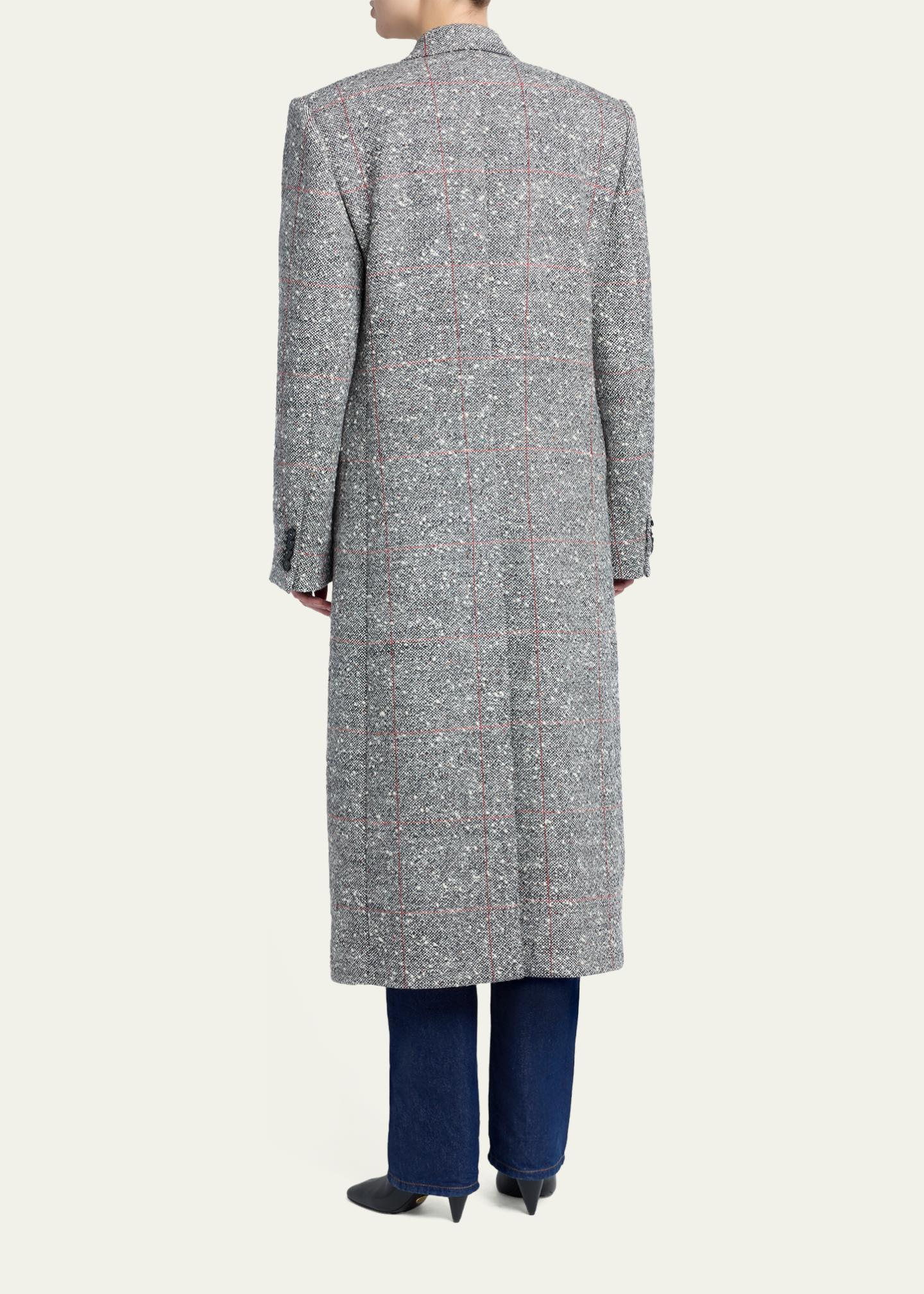 Stella McCartney Double-Breasted Check Boucle Long Coat - Bergdorf Goodman
