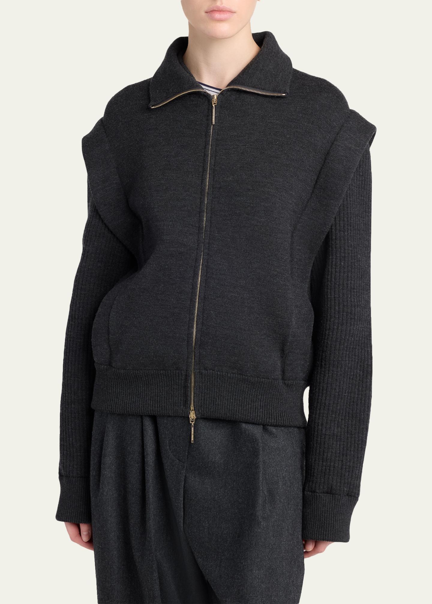 00s giorgio armani rayon knit zip jacket Giorgio Armani