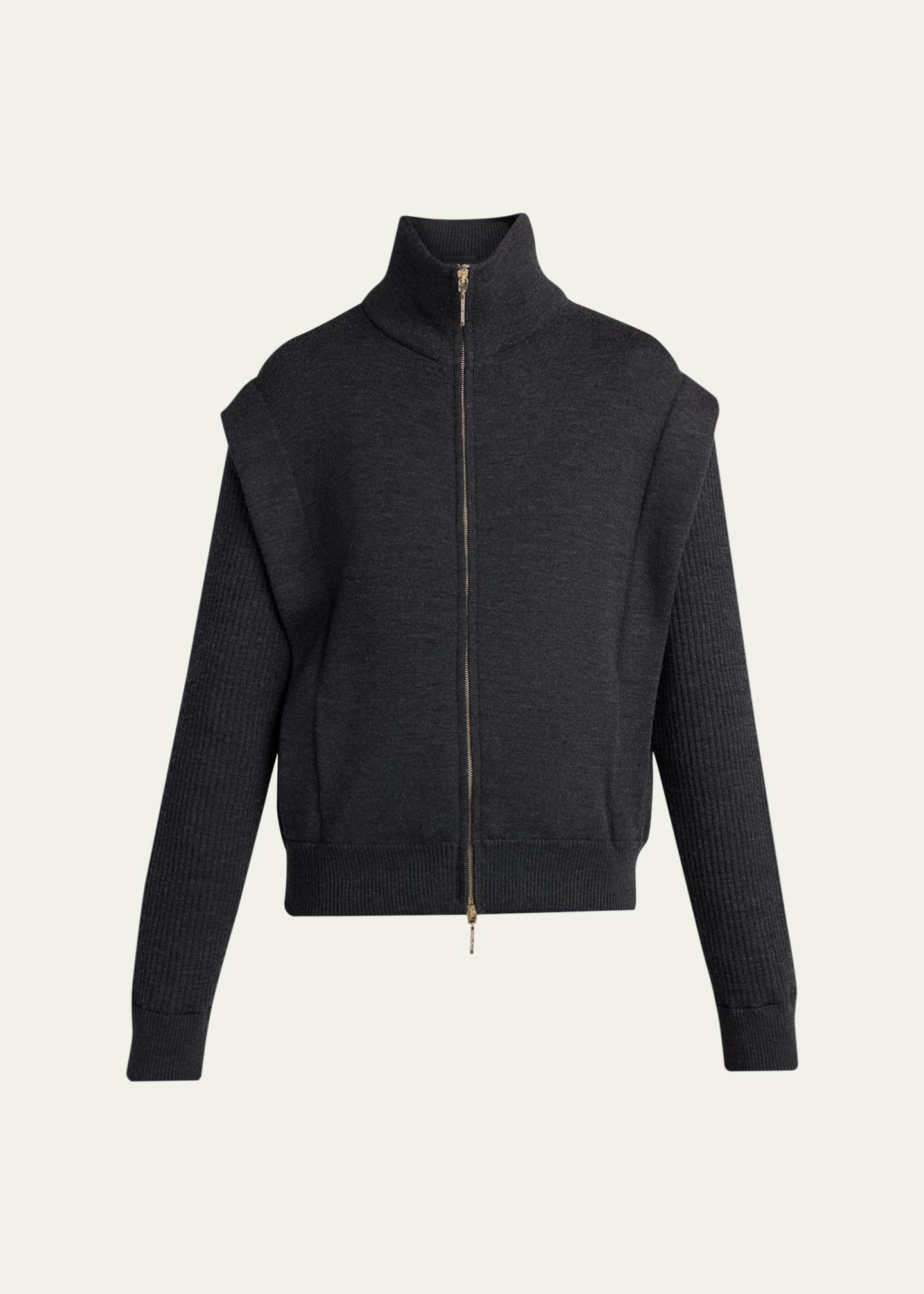 00s giorgio armani rayon knit zip jacket Giorgio Armani 