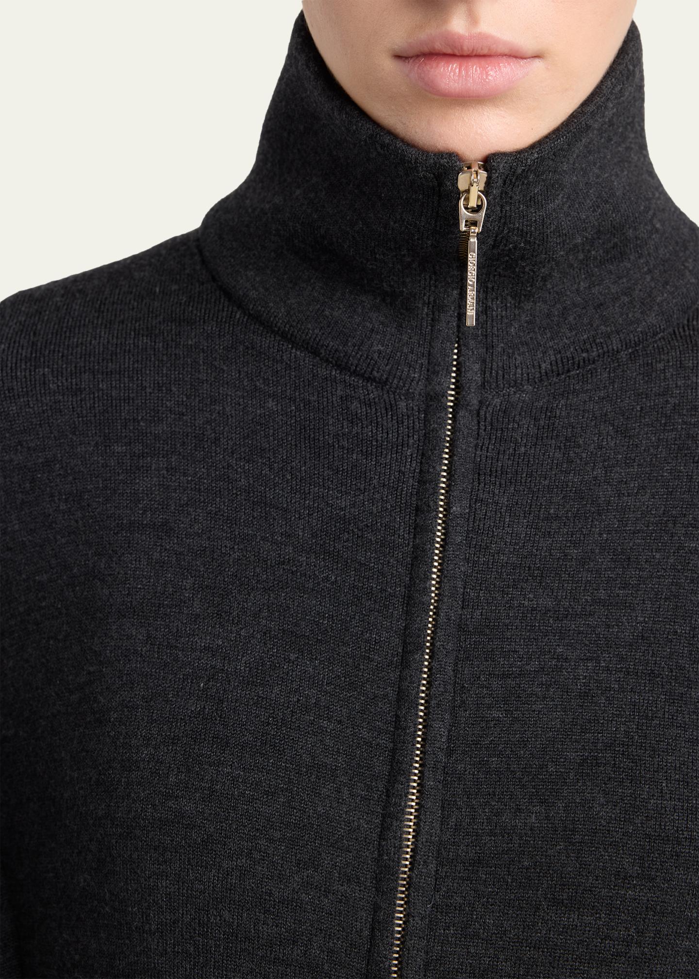 00s giorgio armani rayon knit zip jacket Giorgio Armani 