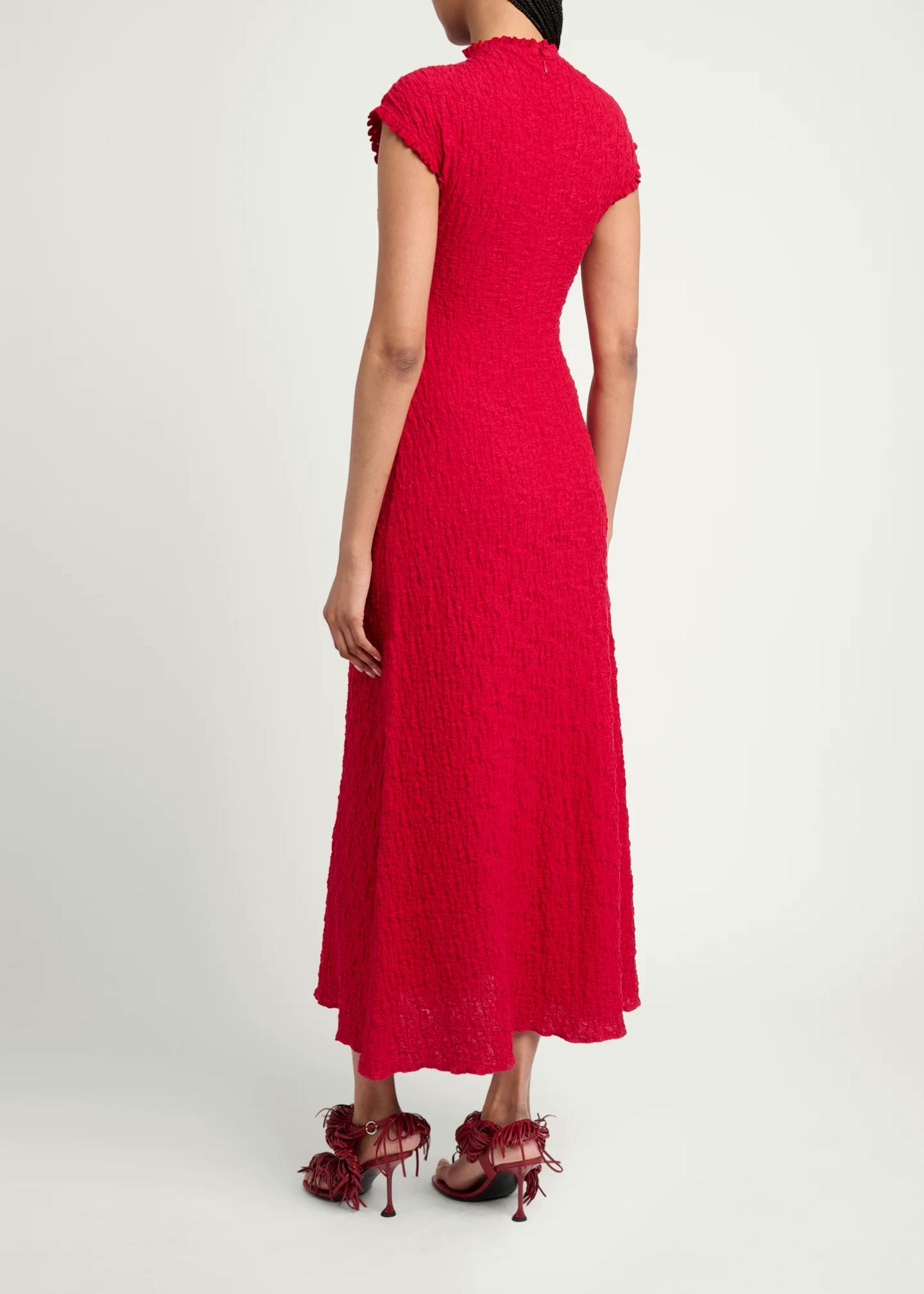 a line jersey midi dress Proenza Schouler Cleo Stretch Jacquard A-Line Proenza schouler Bride Backless Dresses For Color:Lilac while the side slit Web Collection: Winter Reds