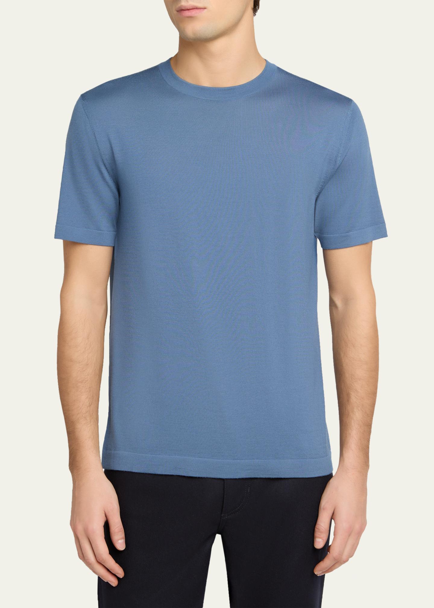 ZEGNA Men's Trofeo Wool Solid Crewneck T-Shirt - Bergdorf Goodman