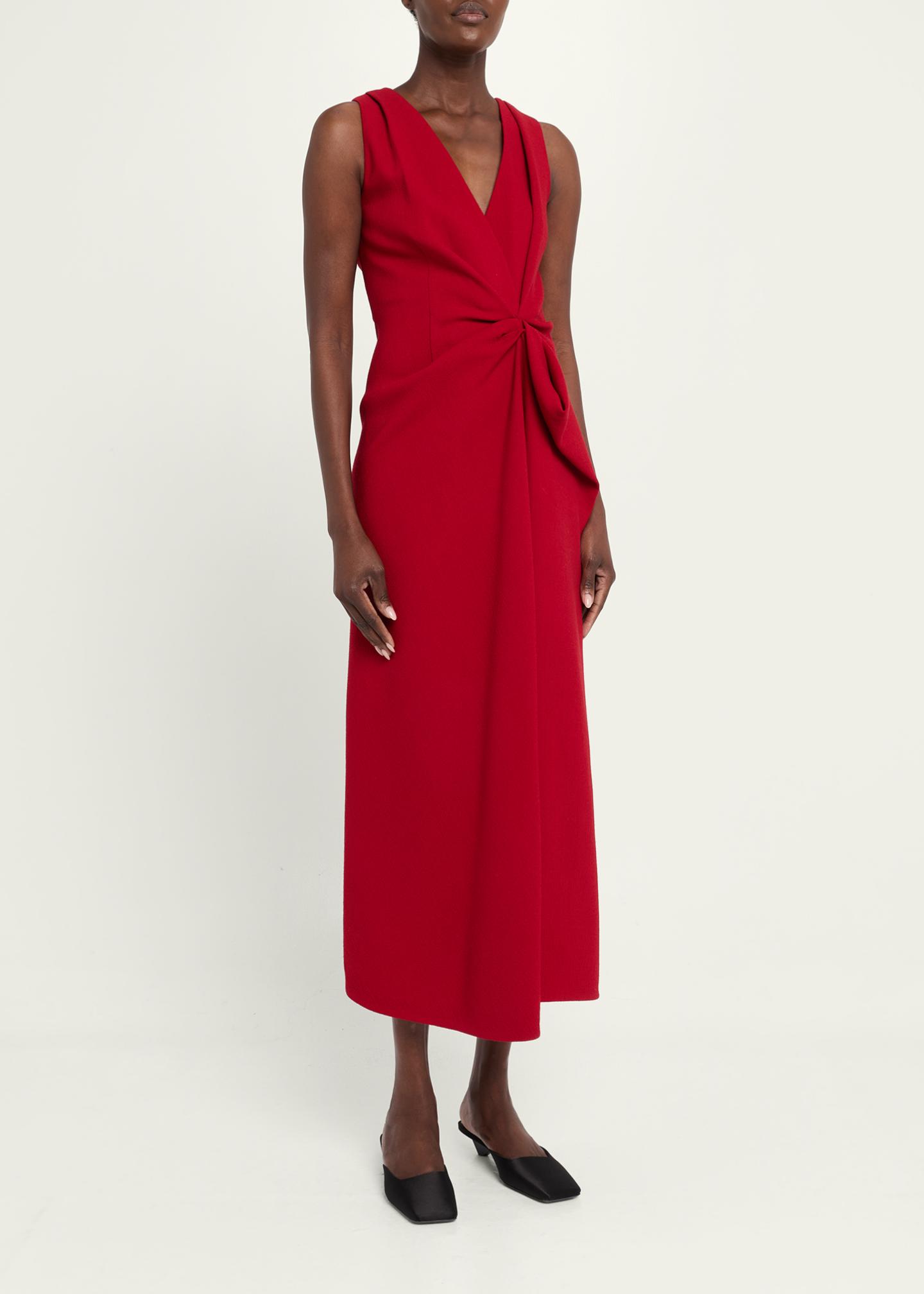 michael kors bridesmaid dresses Collection Pleated Wool-Blend Gathered Midi Dress this ombré
