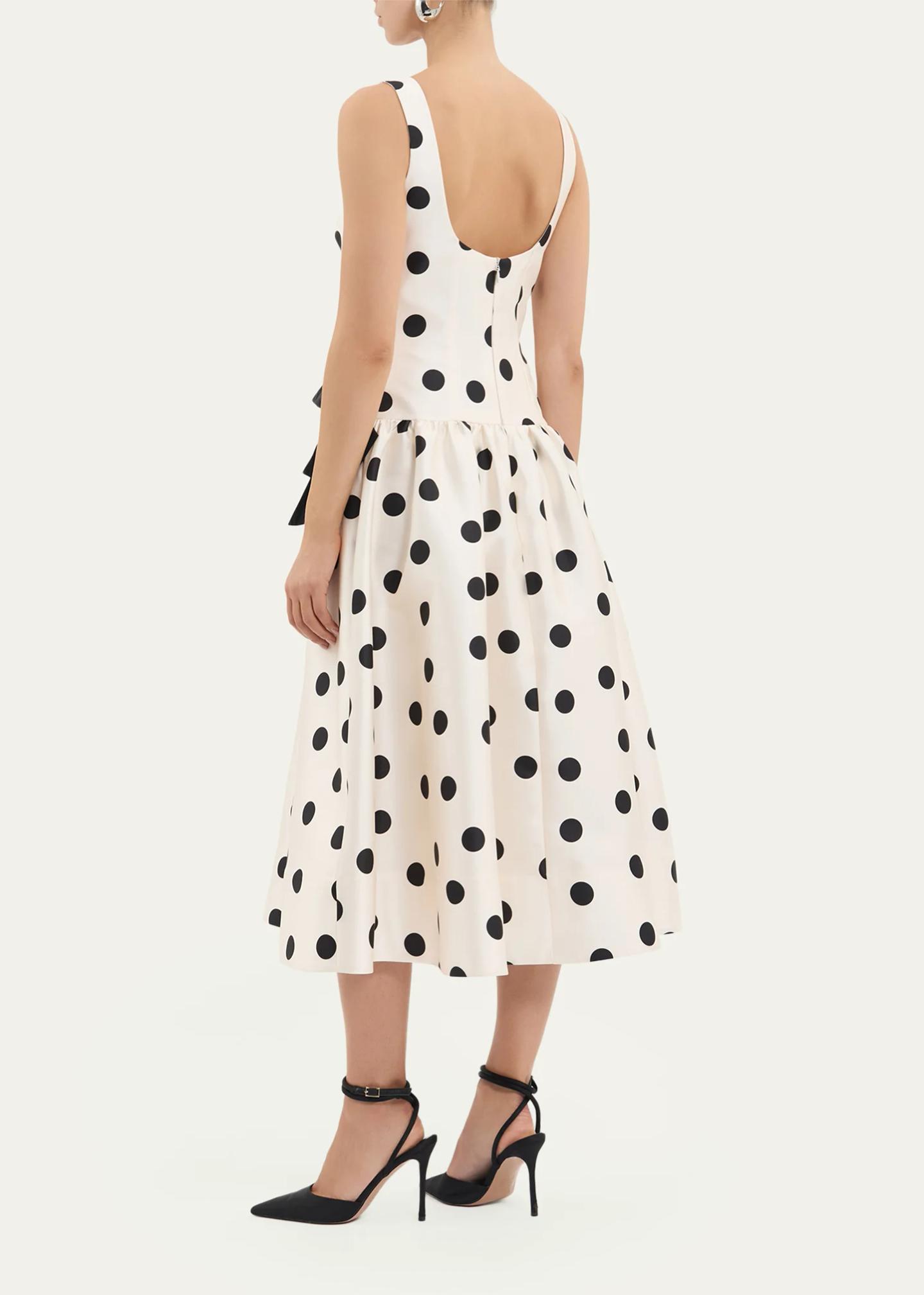Rebecca Vallance Bacio Polka Dot Midi Dress - Bergdorf Goodman