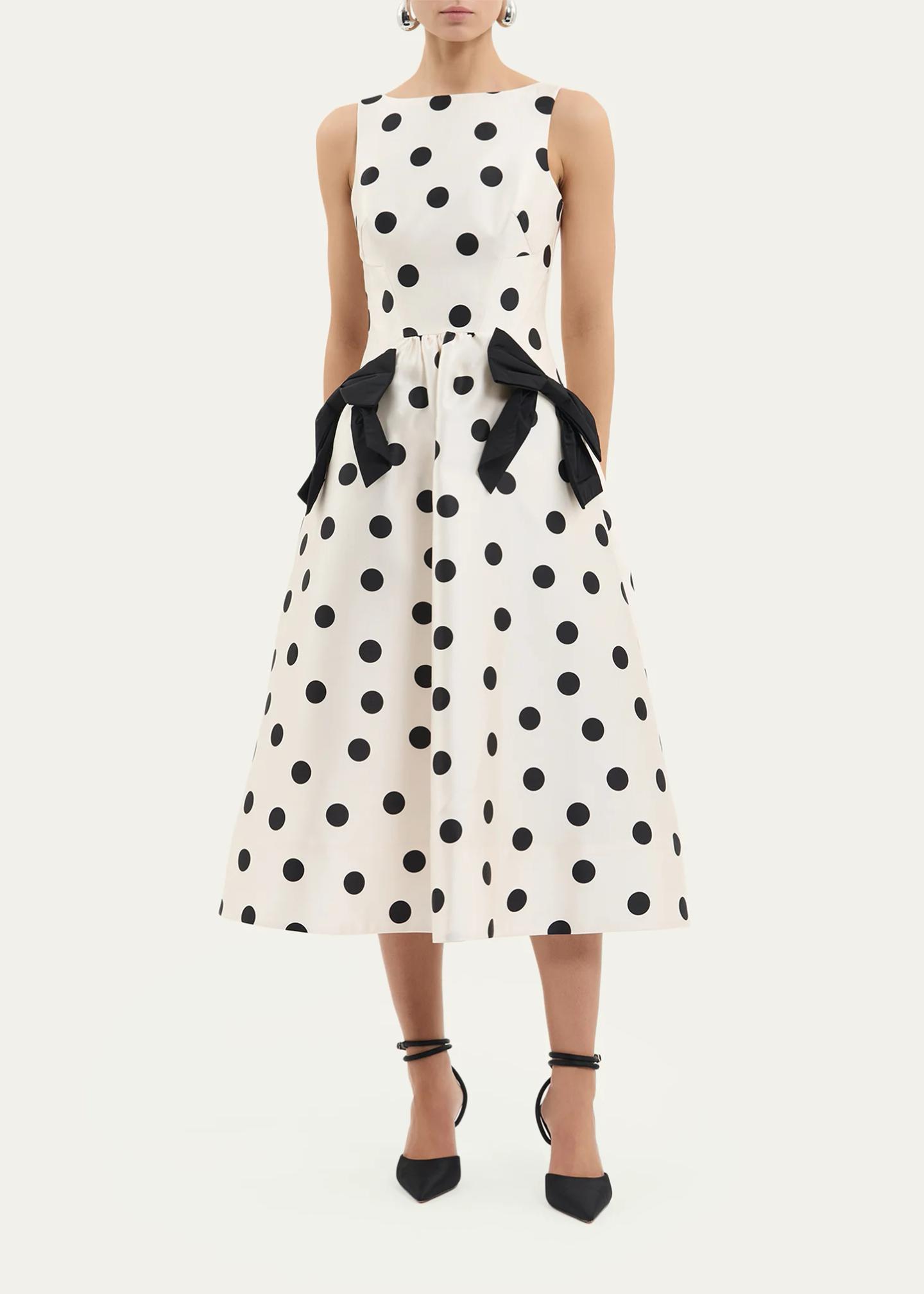 Rebecca Vallance Bacio Polka Dot Midi Dress - Bergdorf Goodman