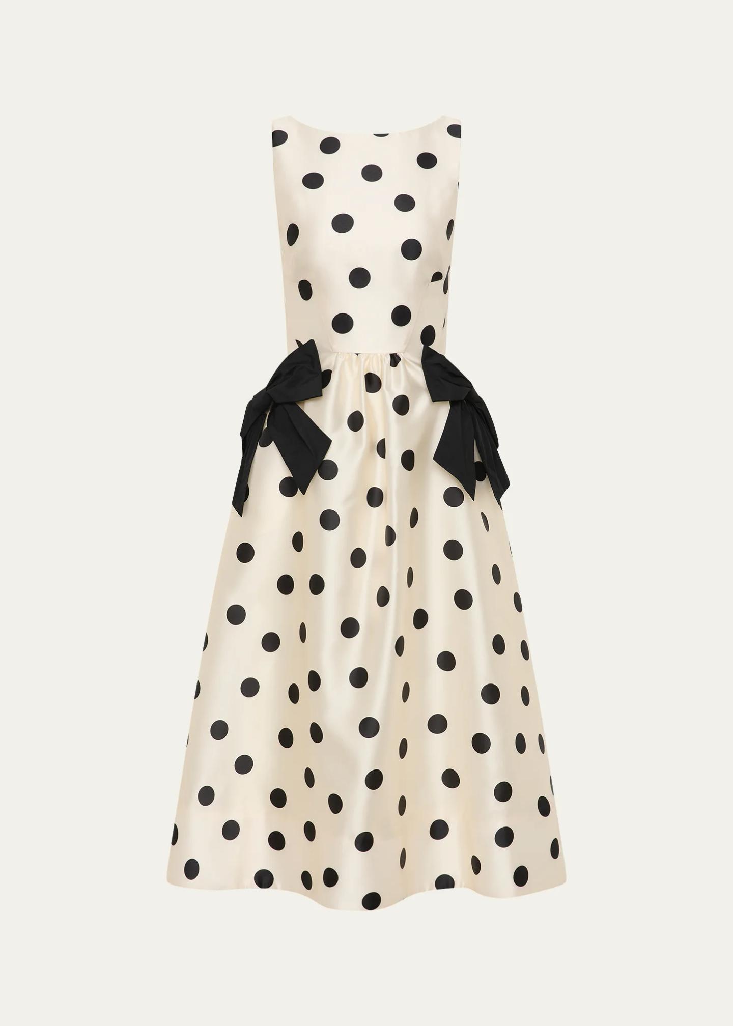 Rebecca Vallance Bacio Polka Dot Midi Dress - Bergdorf Goodman