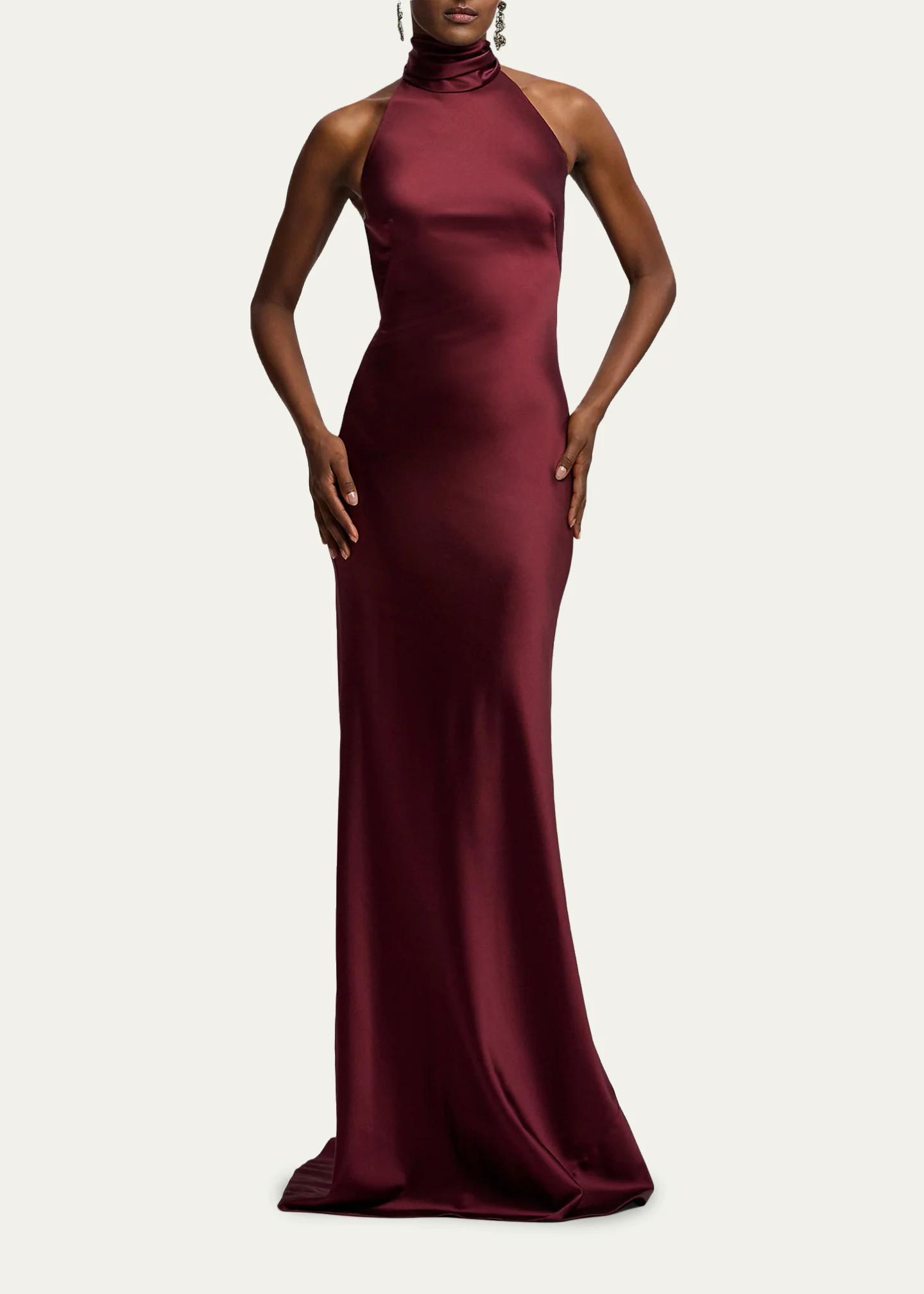 Ralph Lauren Collection Chilton Satin Evening Dress