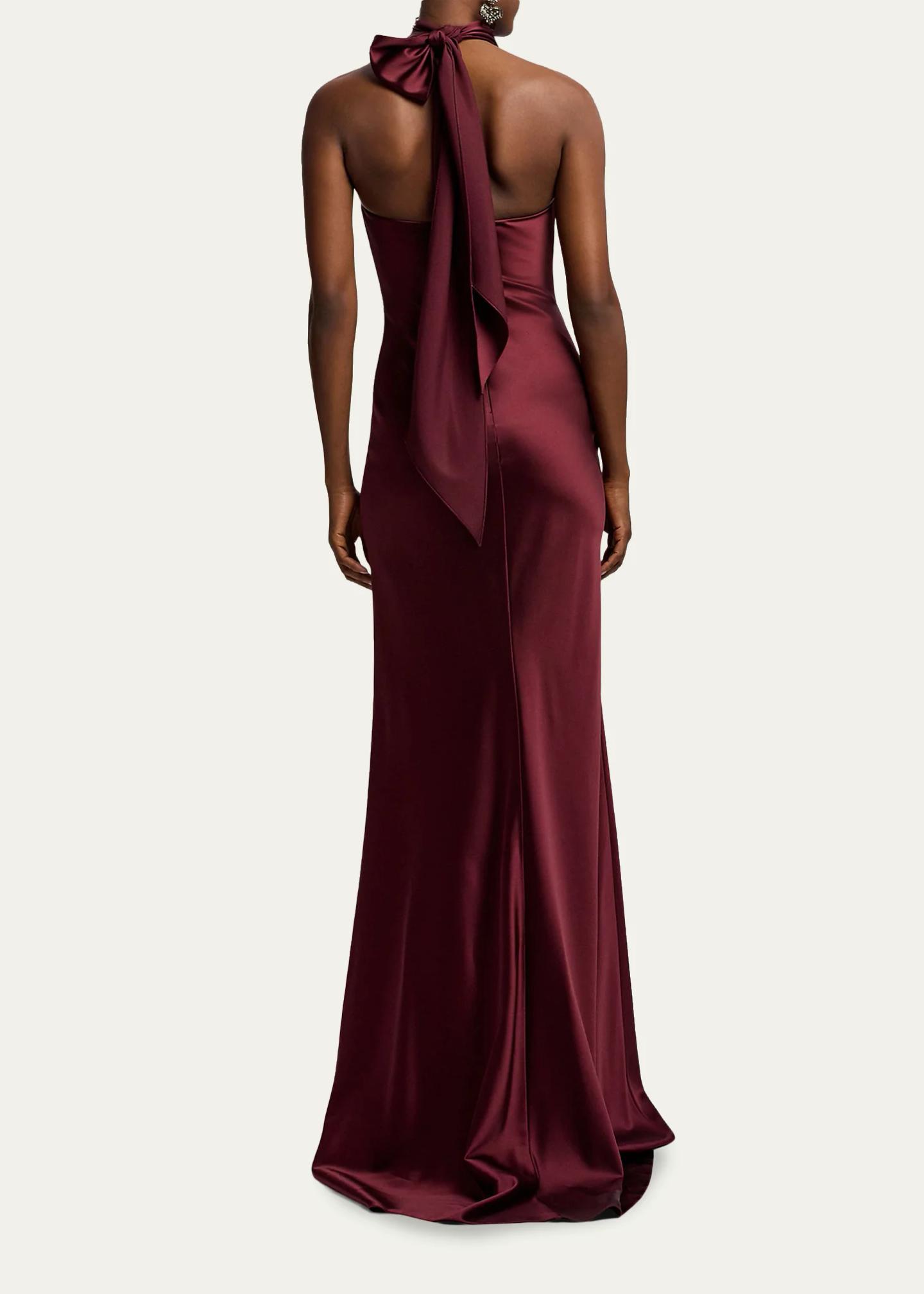 Ralph Lauren Collection Chilton Satin Evening Dress