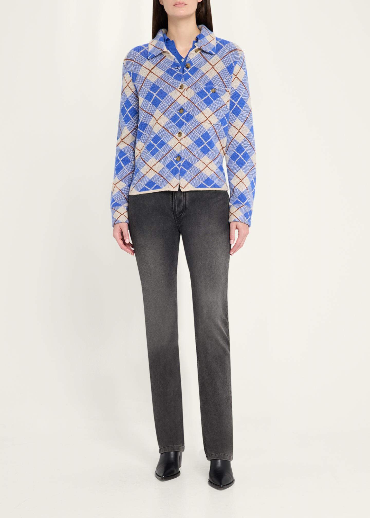 Guest in Residence Dylan Plaid Cashmere-Knit Shirt - Bergdorf Goodman