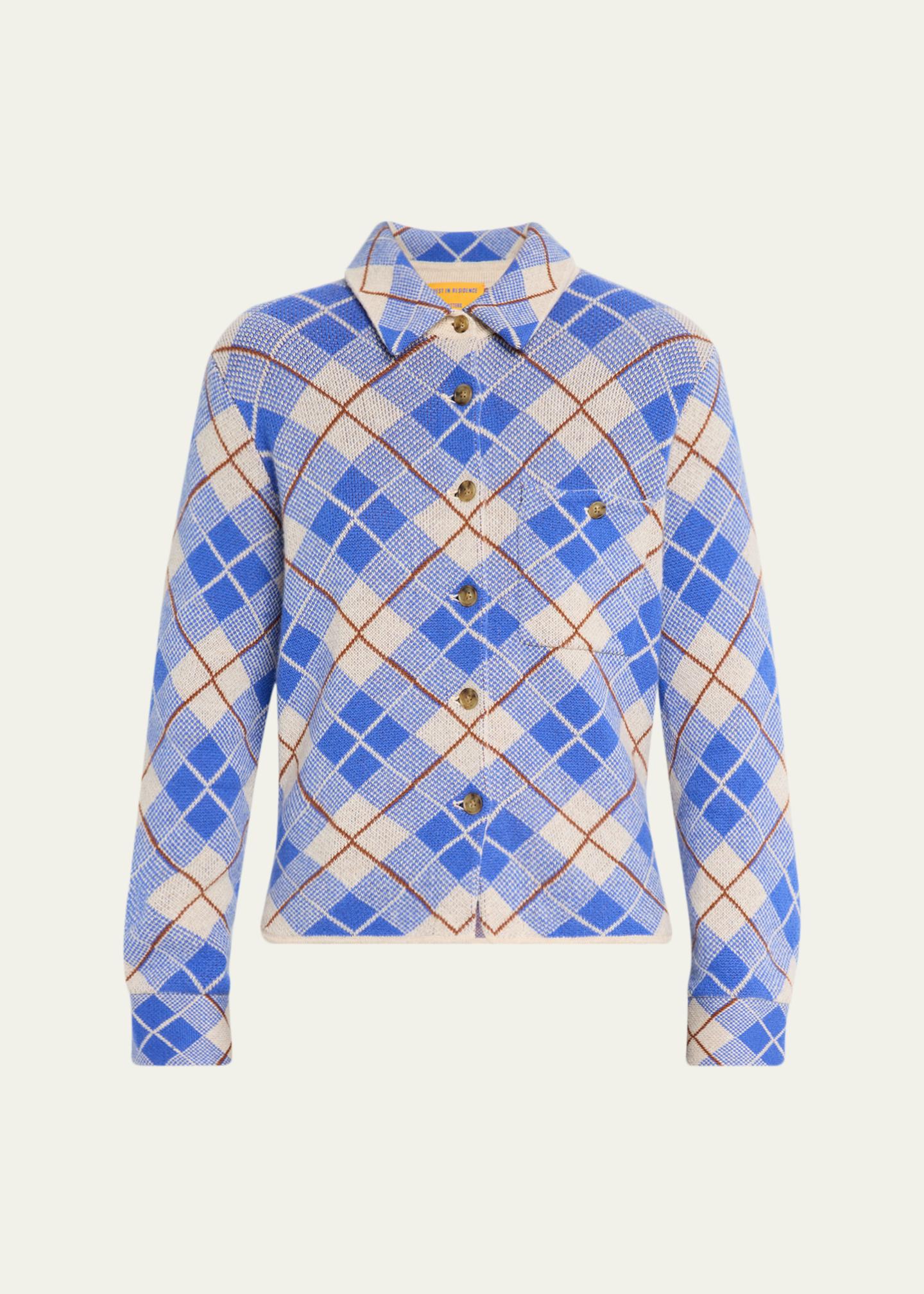 Guest in Residence Dylan Plaid Cashmere-Knit Shirt - Bergdorf Goodman