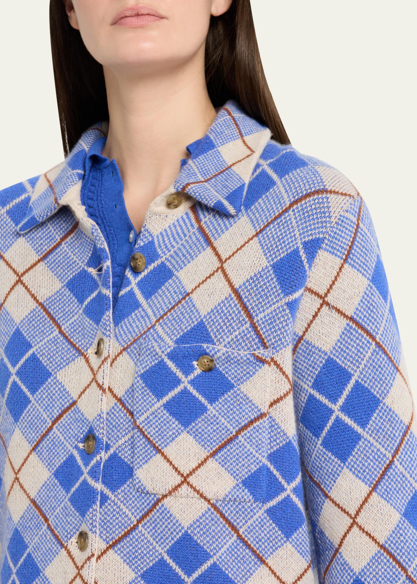 Guest in Residence Dylan Plaid Cashmere-Knit Shirt - Bergdorf Goodman