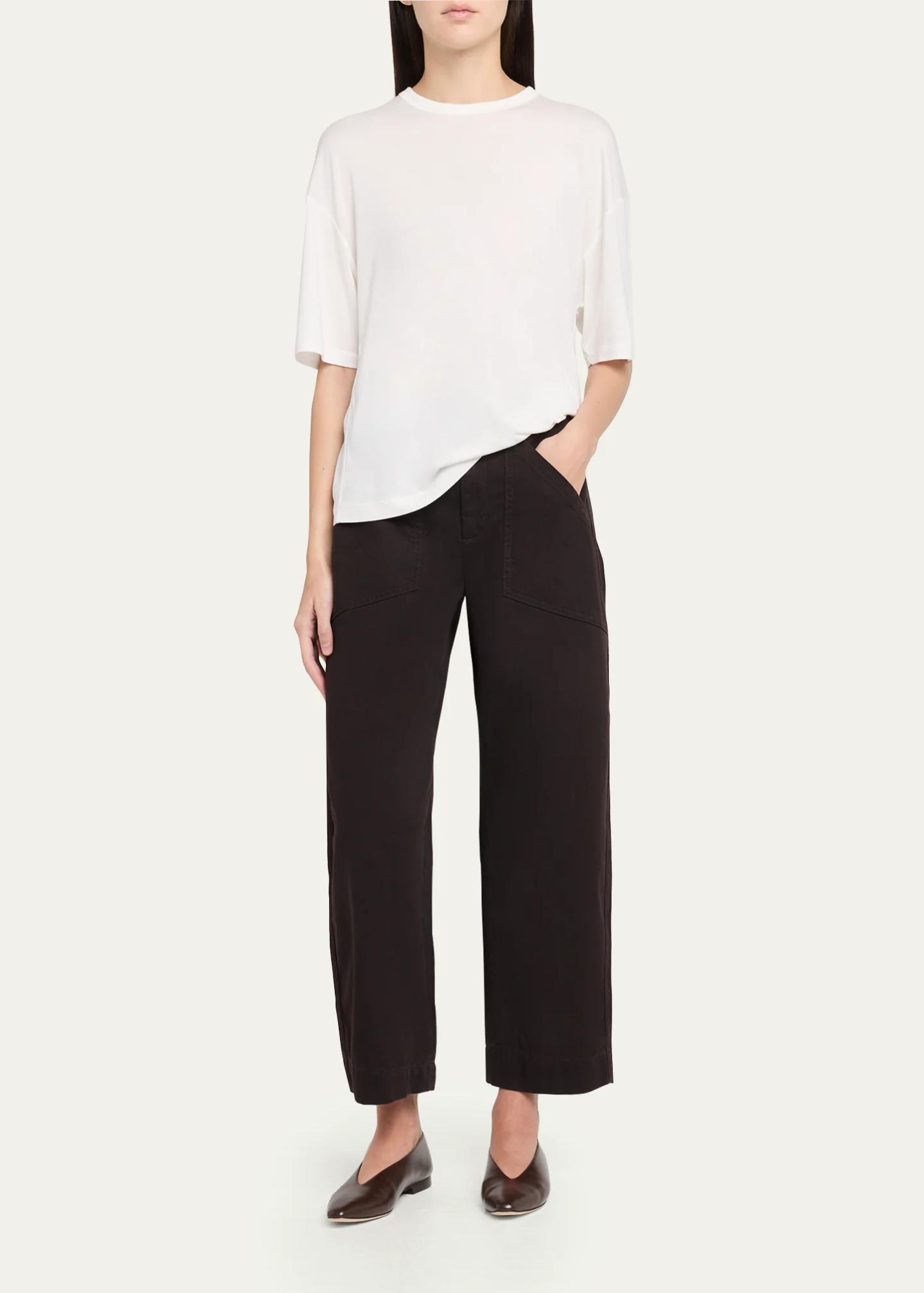 Vince Washed Cotton Twill Mid-Rise Utility Pants - Bergdorf Goodman