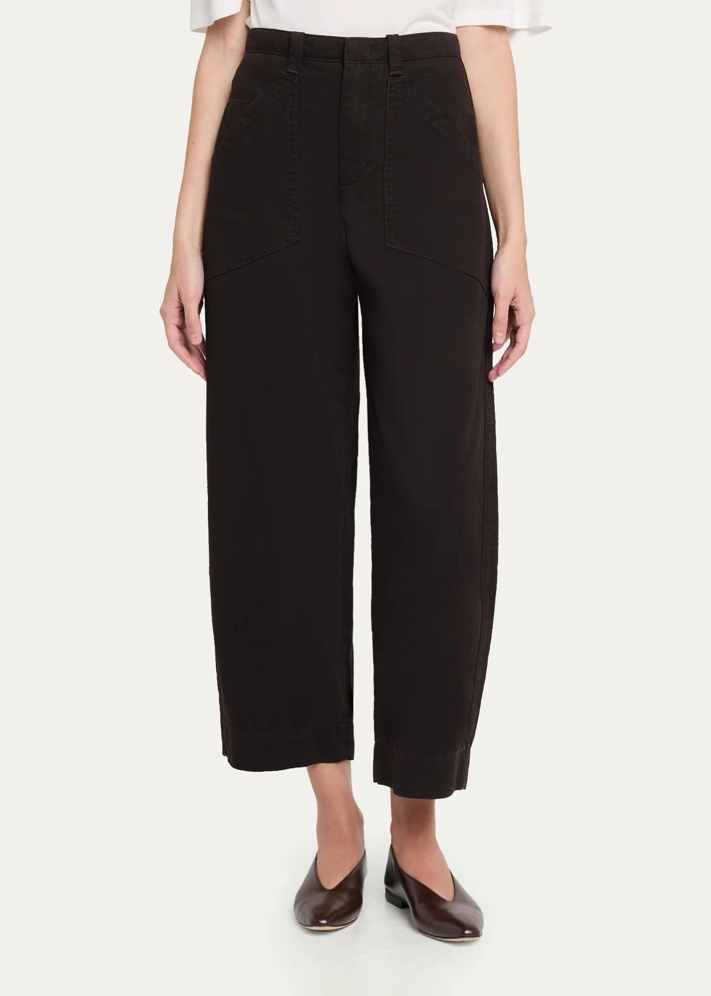 Vince Washed Cotton Twill Mid-Rise Utility Pants - Bergdorf Goodman