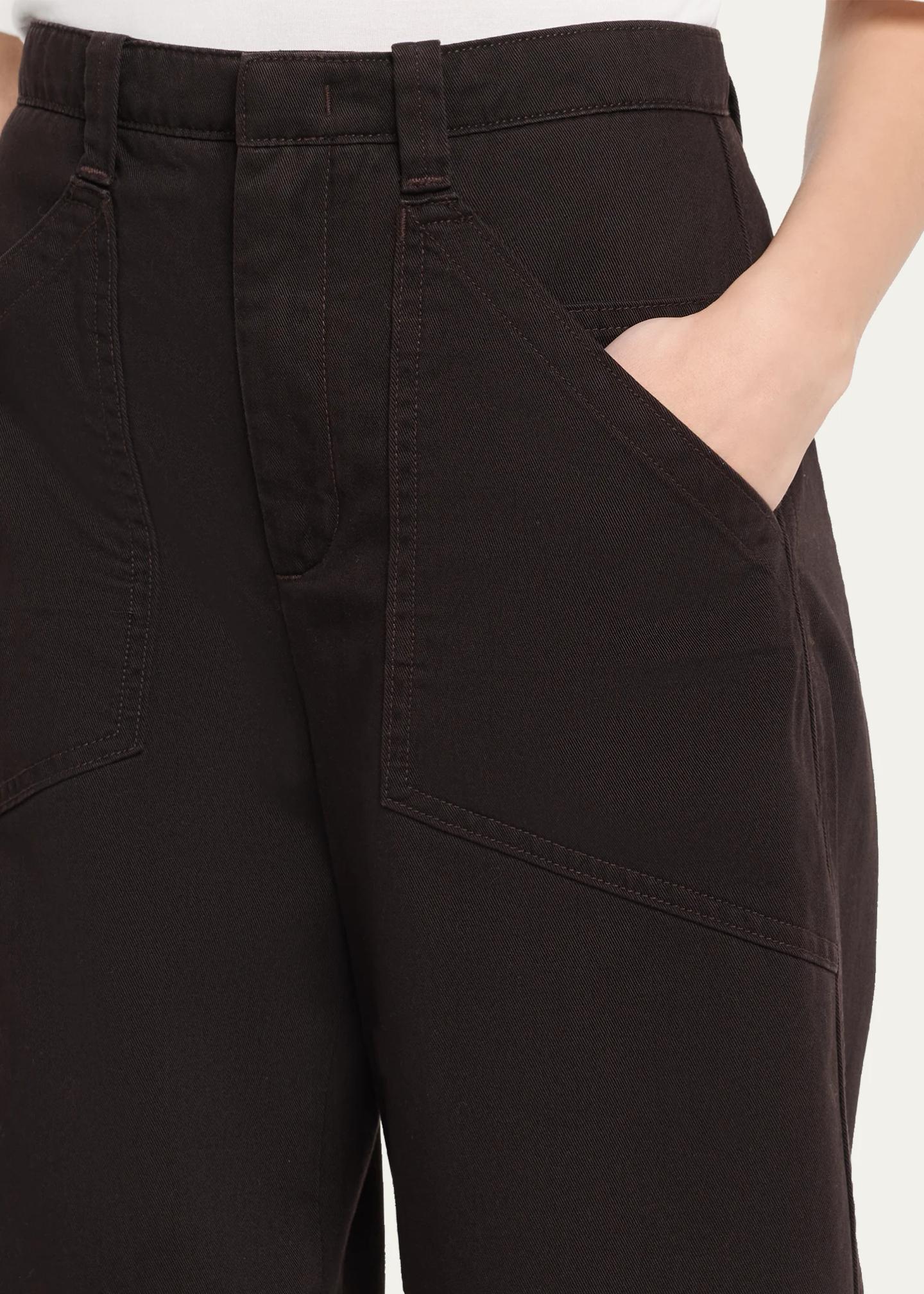 Vince Washed Cotton Twill Mid-Rise Utility Pants - Bergdorf Goodman