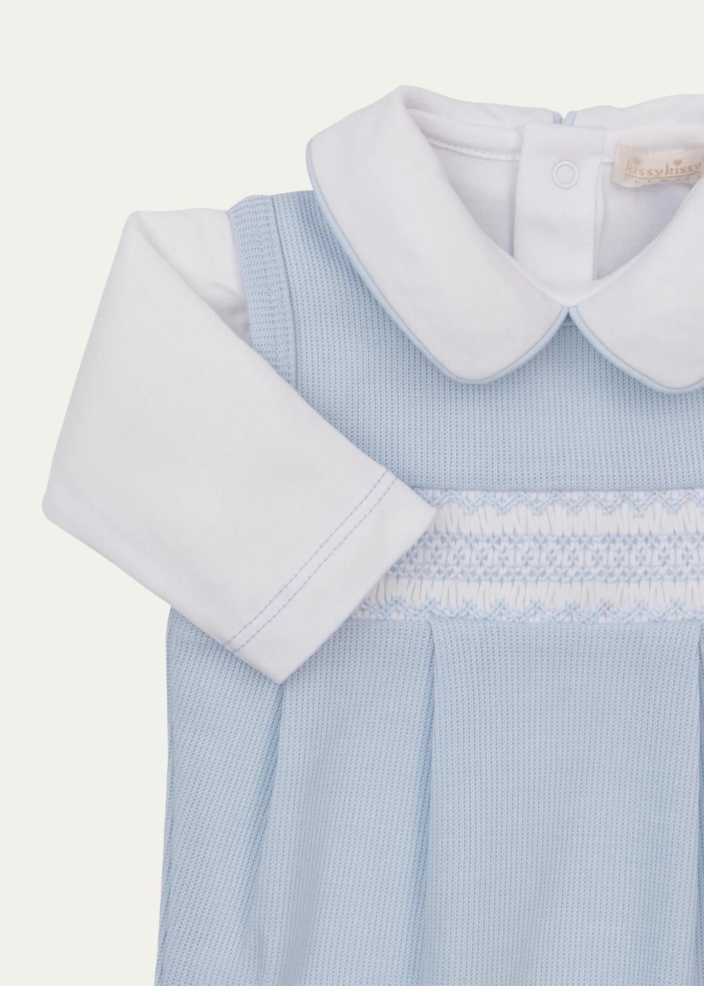 Kissy Kissy Boy's Smocked Overalls & Bodysuit Set, Size 0M-9M ...