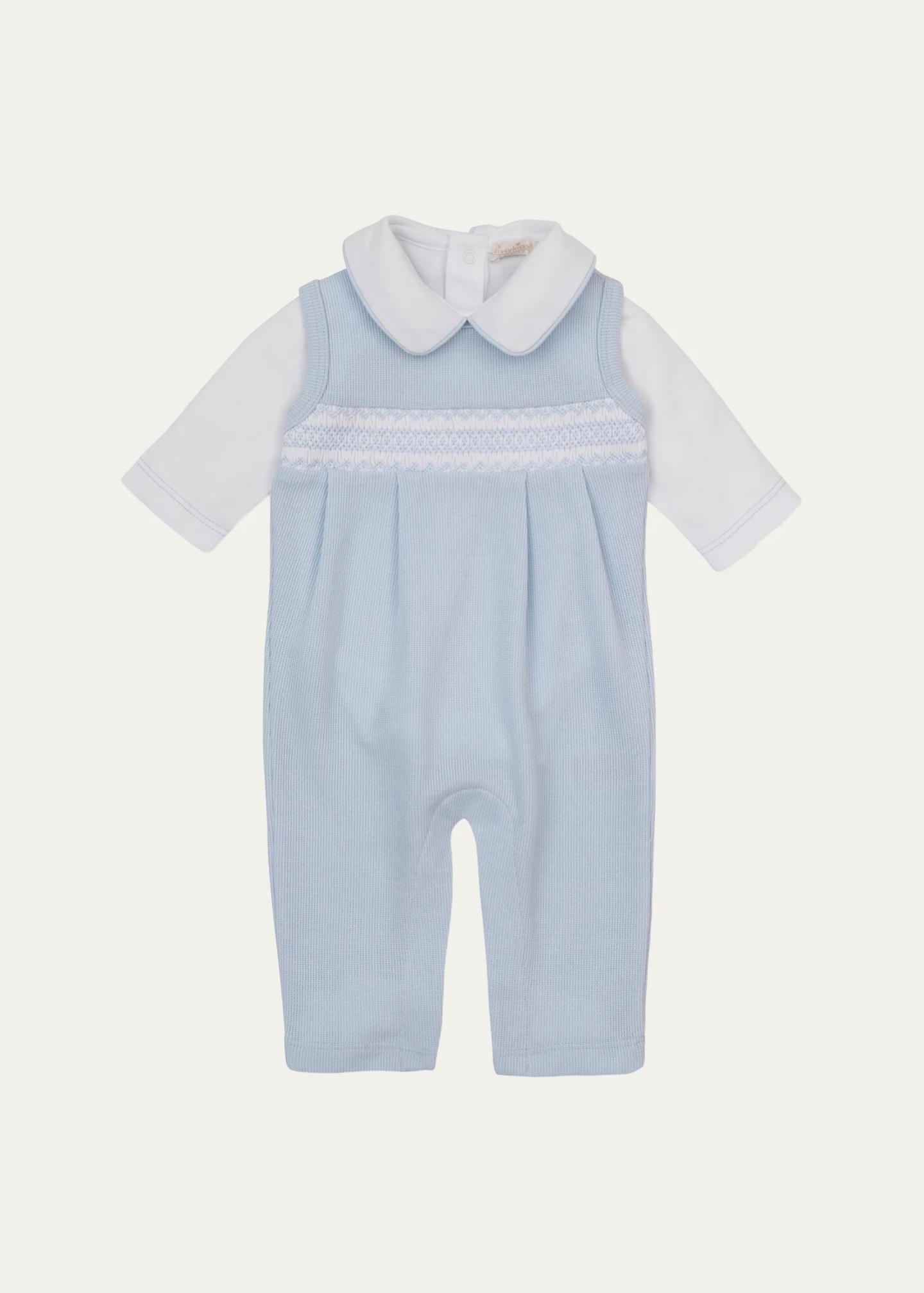 Kissy Kissy Boy's Smocked Overalls & Bodysuit Set, Size 0M-9M ...