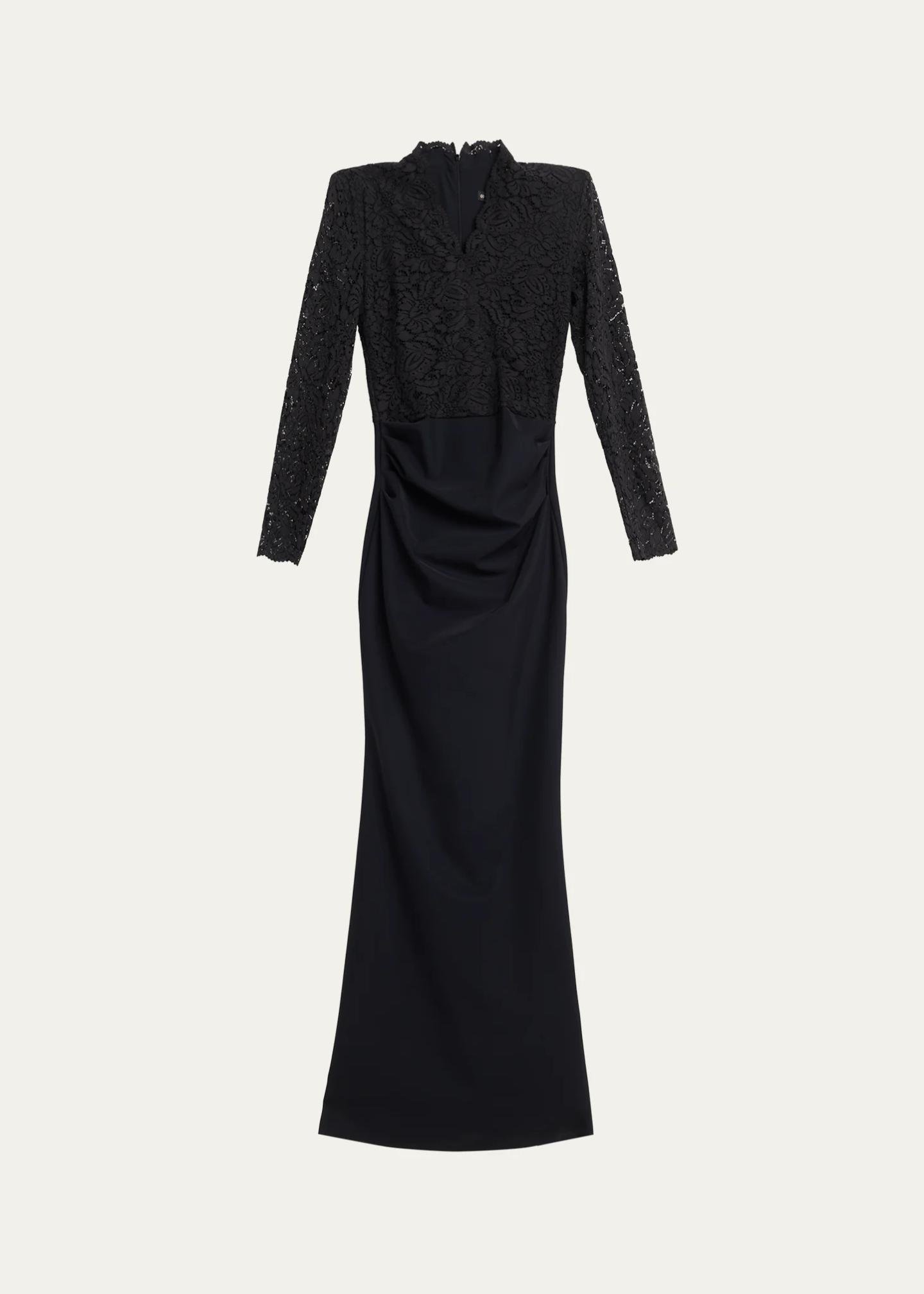 chiara boni la petite robe gowns & formal dresses Tilia Lace Long-Sleeve Trumpet Gown 2XL (women)