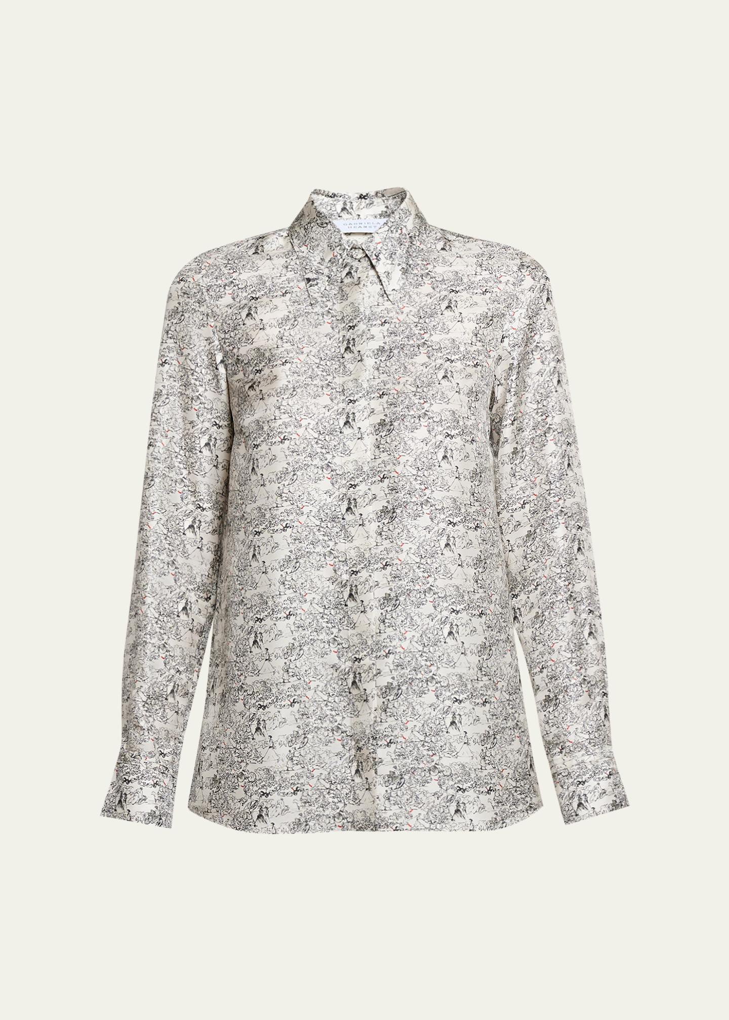 Gabriela Hearst Cruz Printed Silk Twill Button-Down Shirt - Bergdorf ...