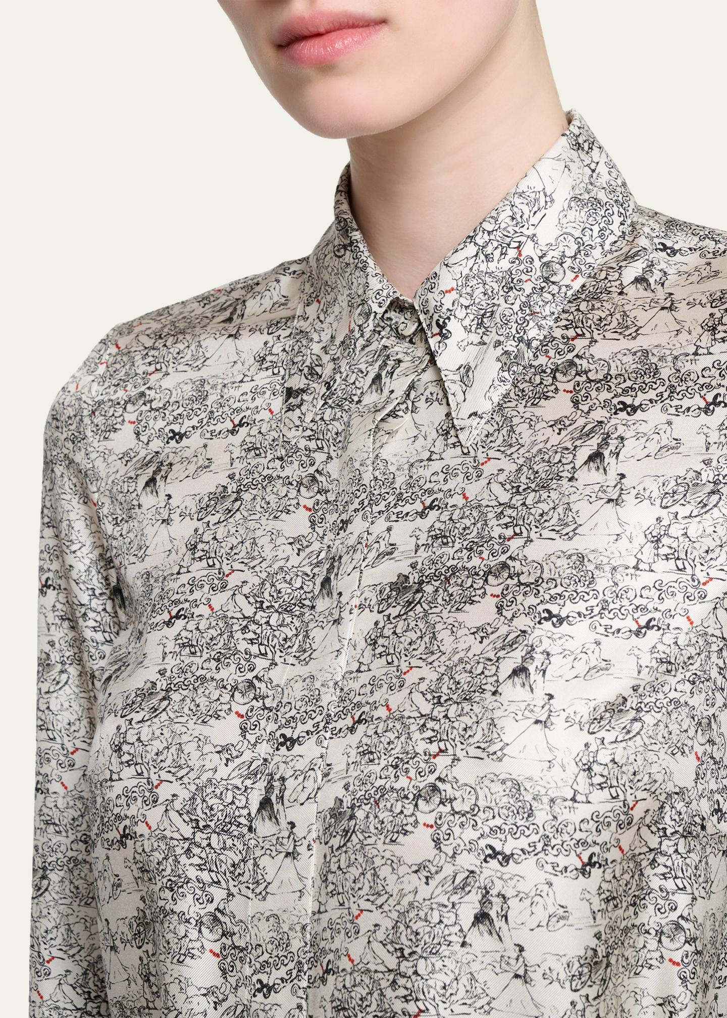 Gabriela Hearst Cruz Printed Silk Twill Button-Down Shirt - Bergdorf ...