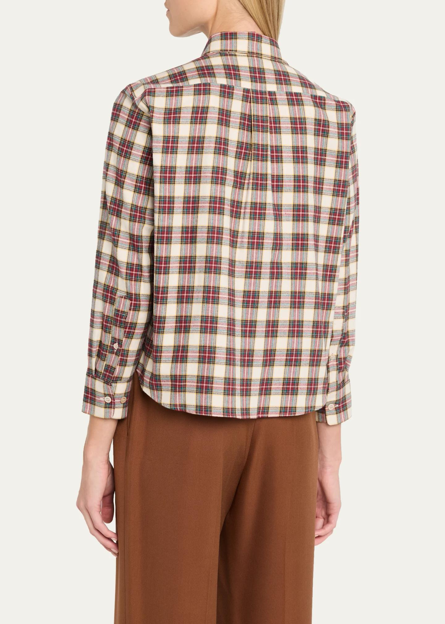 Dries Van Noten Check Cotton Flannel Button-Down Shirt - Bergdorf Goodman