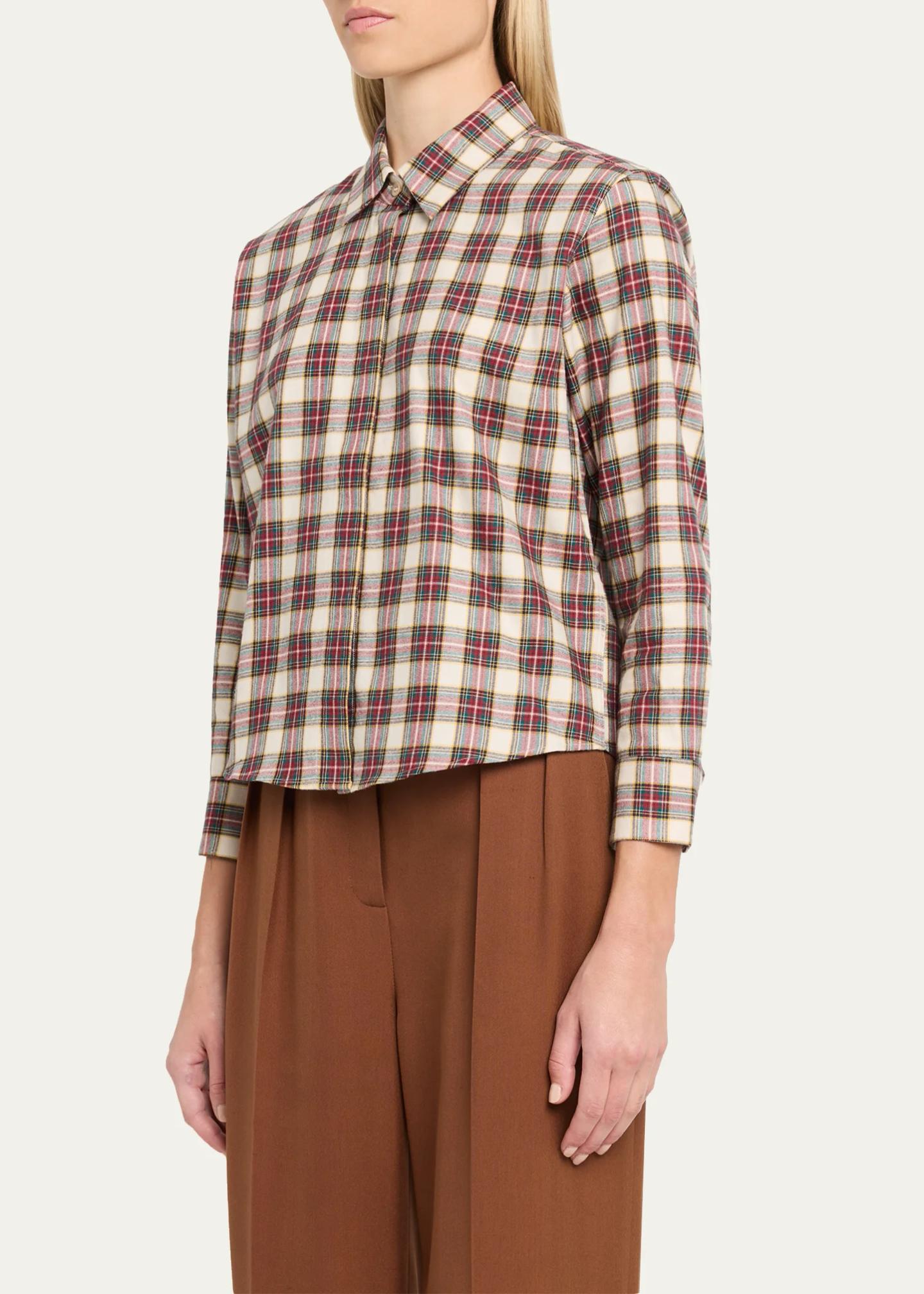 Dries Van Noten Check Cotton Flannel Button-Down Shirt - Bergdorf Goodman