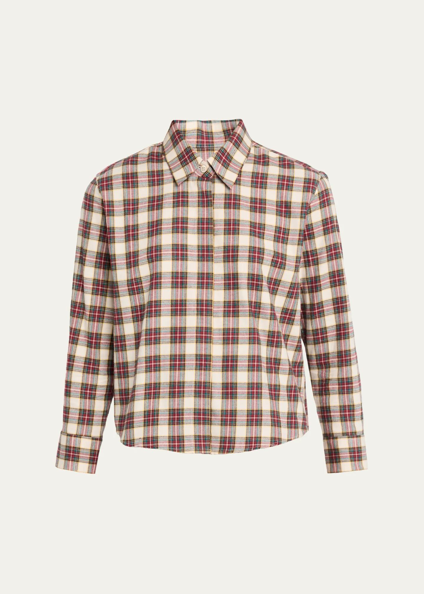 Dries Van Noten Check Cotton Flannel Button-Down Shirt - Bergdorf Goodman