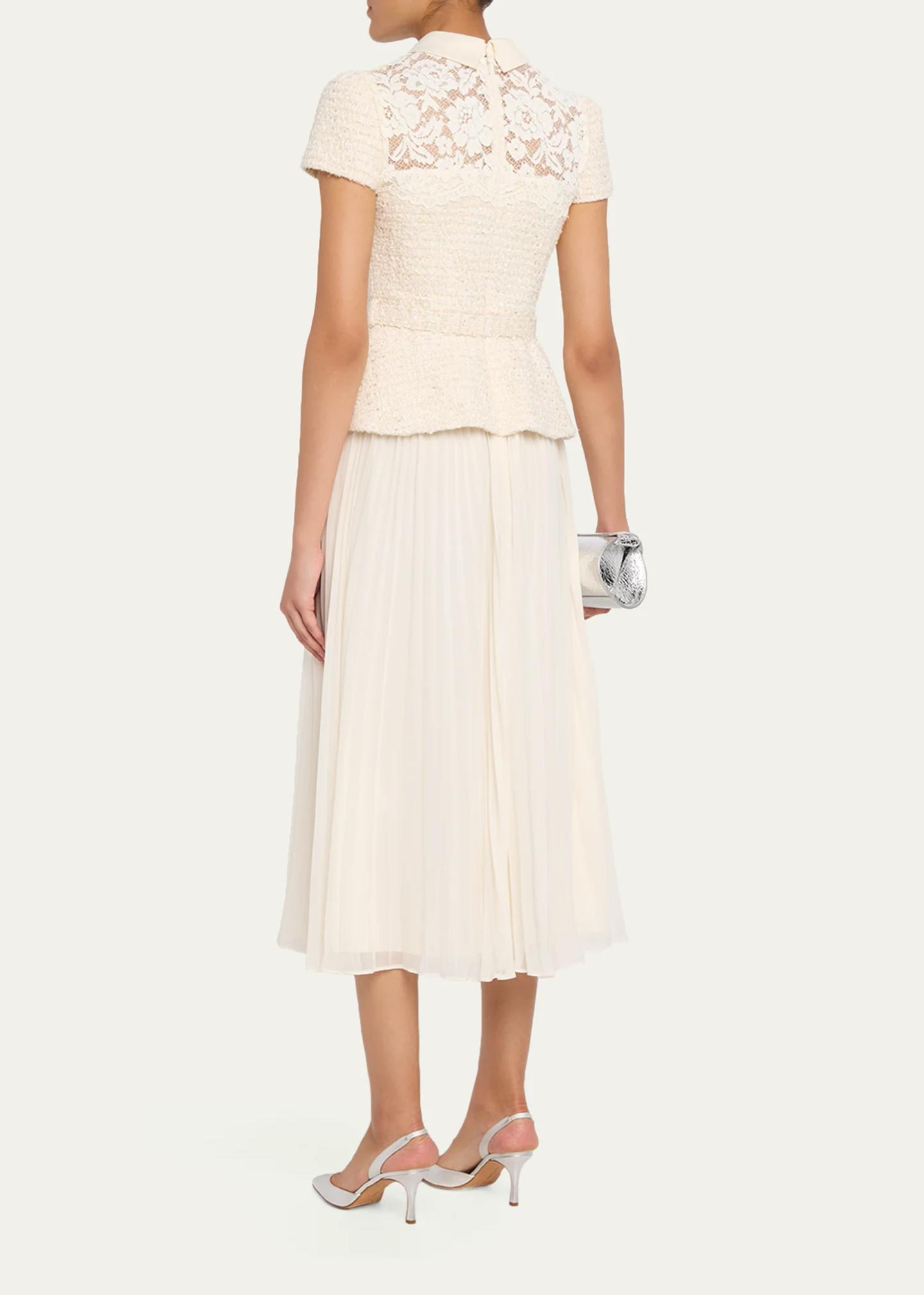 self portrait cream boucle midi dress Self-Portrait Lace Dress, Cream, Women's, 2 Tailored dress Style:235D Style:64859D01 Women's Pisarro Nights Dresses It features a fitted
