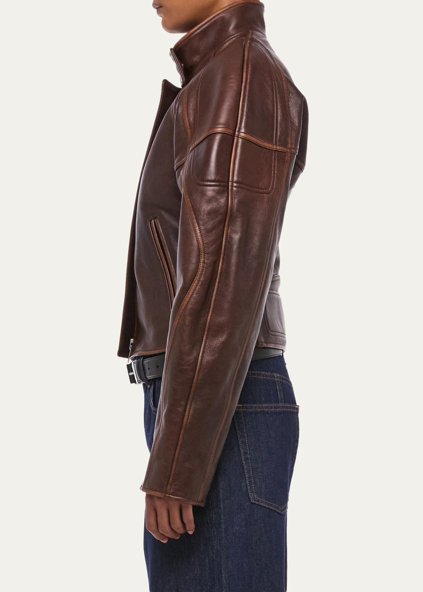 Helmut Lang Leather Saddle Jacket - Bergdorf Goodman