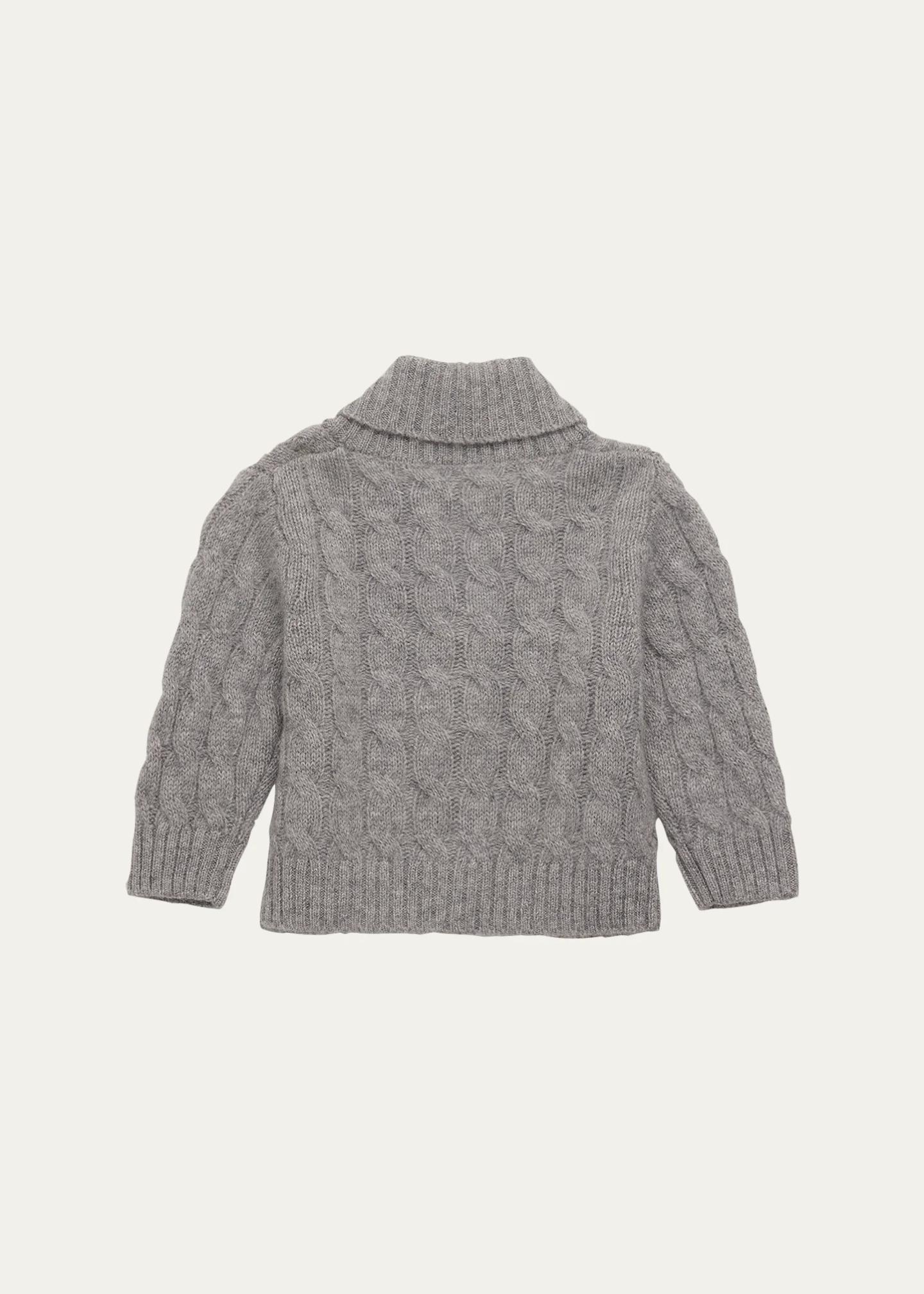 Sofia Cashmere Kid's Cashmere Shawl-Collar Cardigan, Size 3M-2T ...