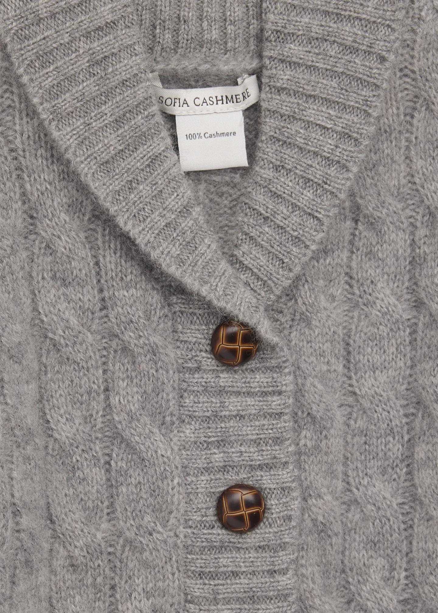 Sofia Cashmere Kid's Cashmere Shawl-Collar Cardigan, Size 3M-2T ...