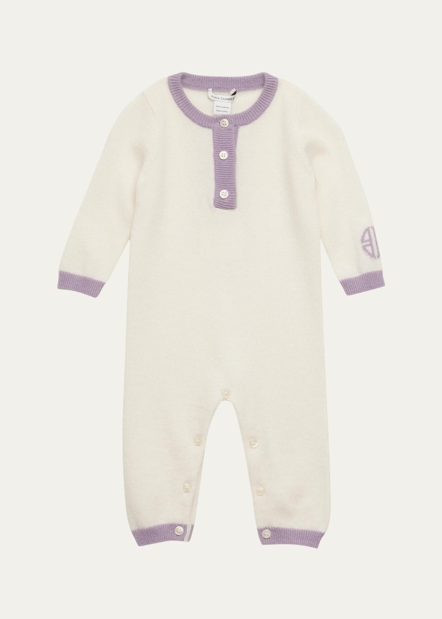 Sofia Cashmere Girl's BG Logo Cashmere Romper, Size 3M-12M - Bergdorf ...