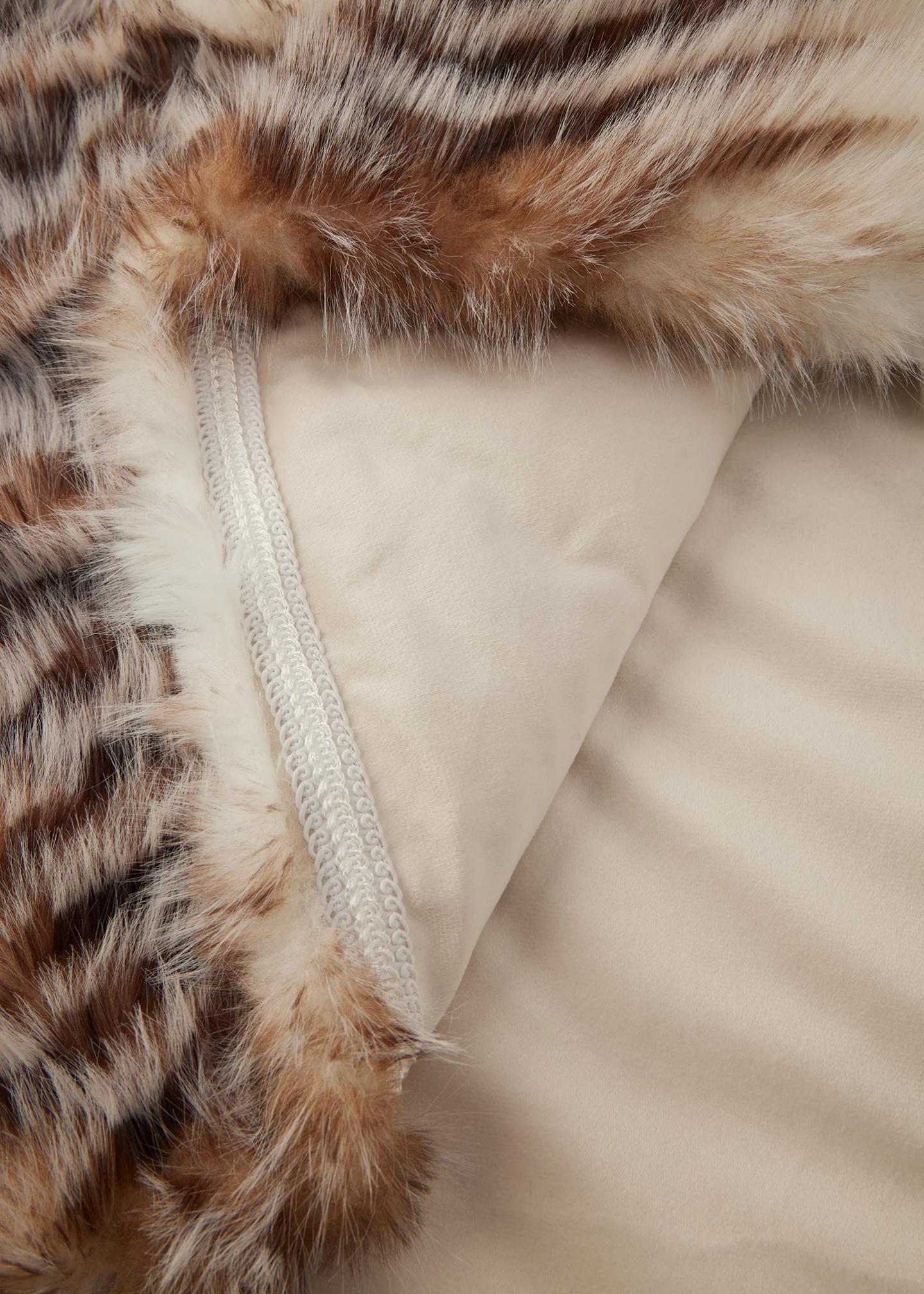 Lyla Grant Chevron Faux Fox Throw, 60