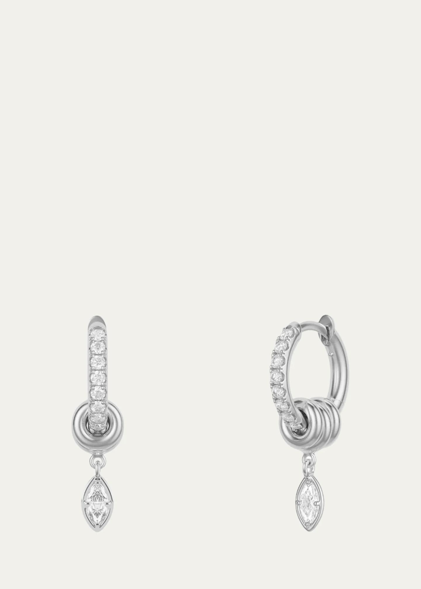 Spinelli Kilcollin Zahra Marquise Diamond Sterling Silver Huggie ...