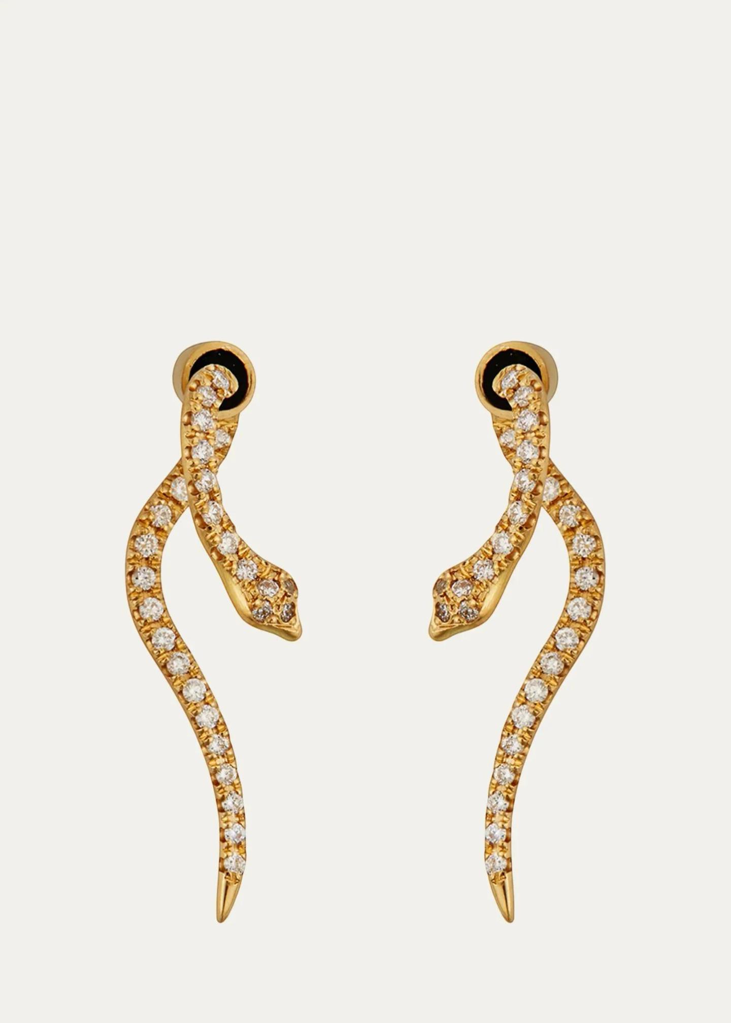 Ileana Makri 18K Yellow Gold Boa Earrings with Diamonds - Bergdorf Goodman