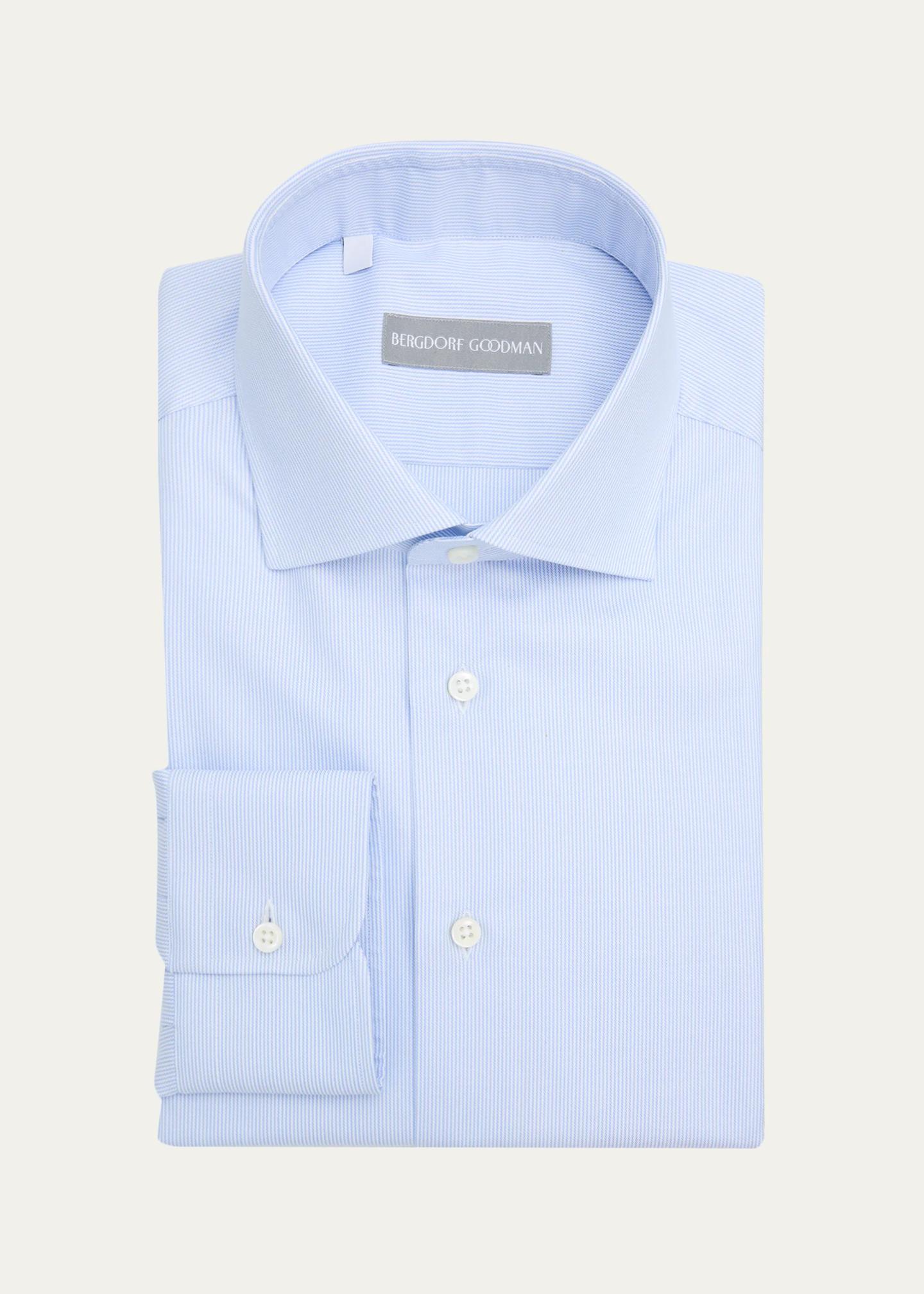 Bergdorf Goodman Men's Fine Stripe Textured Cotton Dress Shirt ...