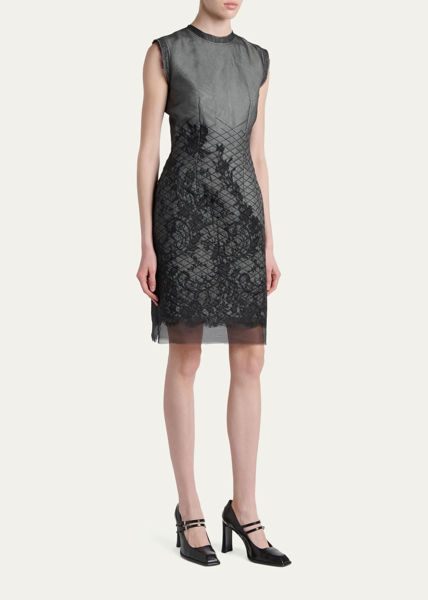 McQueen Quilted Lace Dress - Bergdorf Goodman